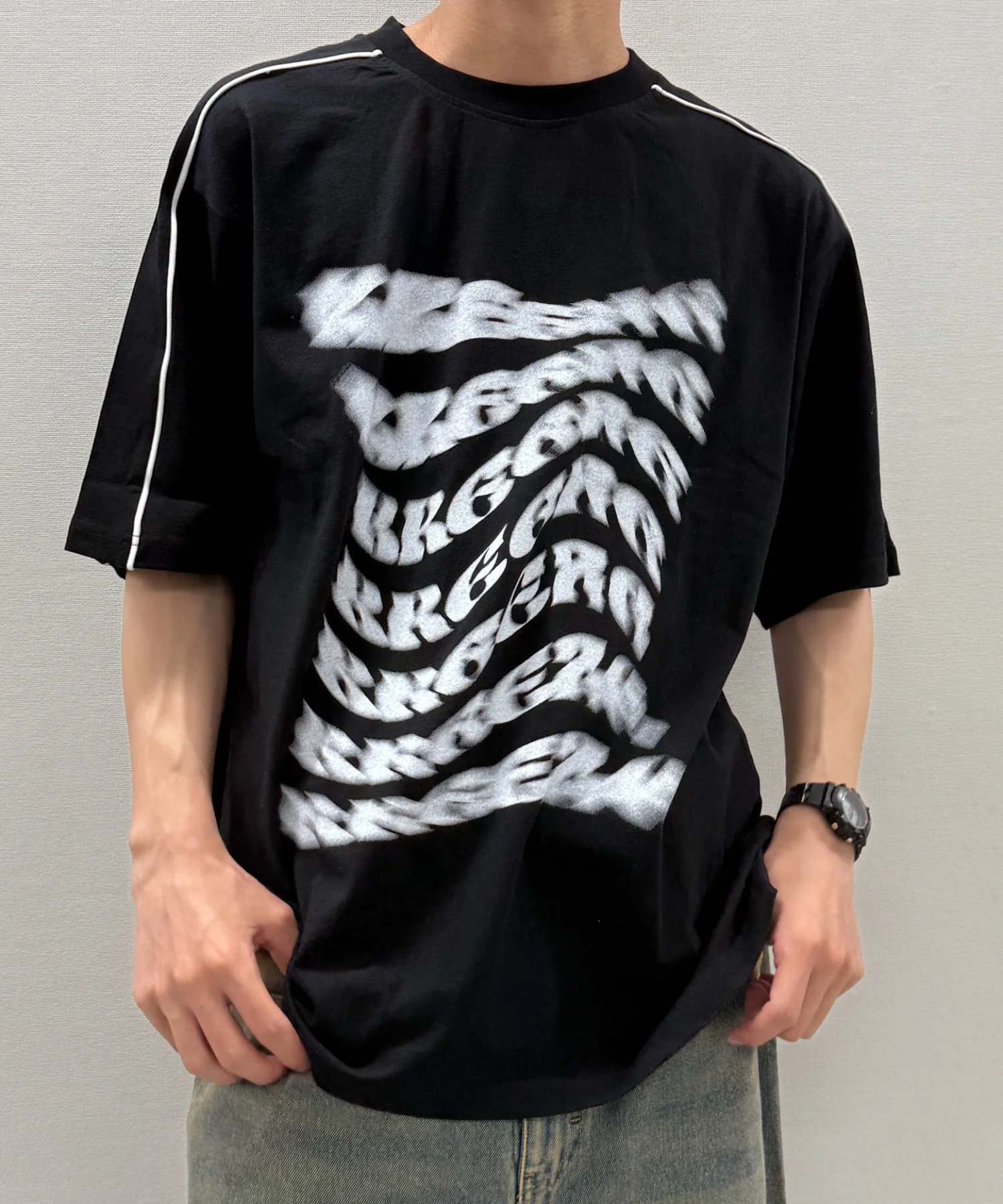 袖パイピングロゴT - Image 2
