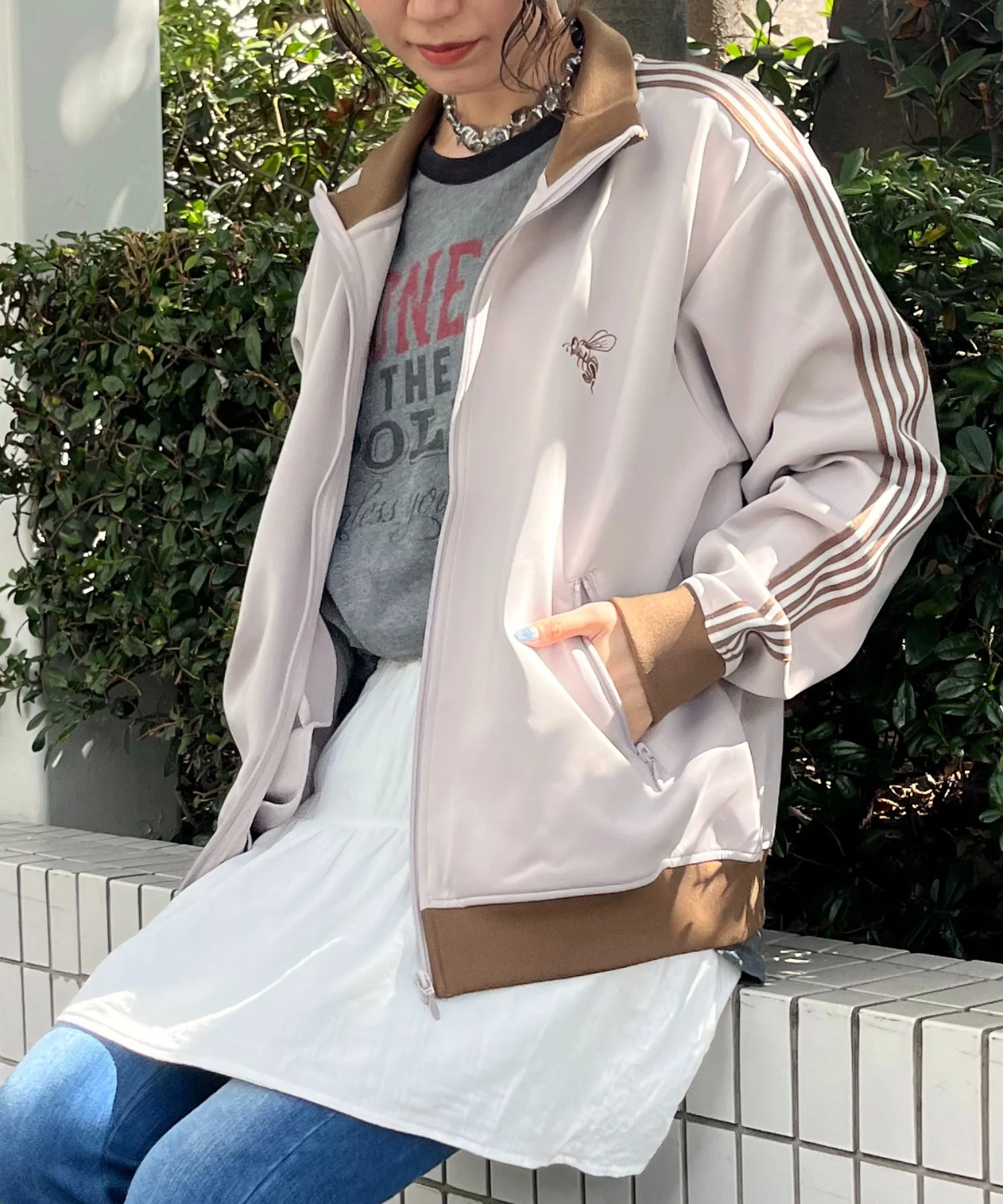 リブ配色サイドライントラックジャケット - Image 12