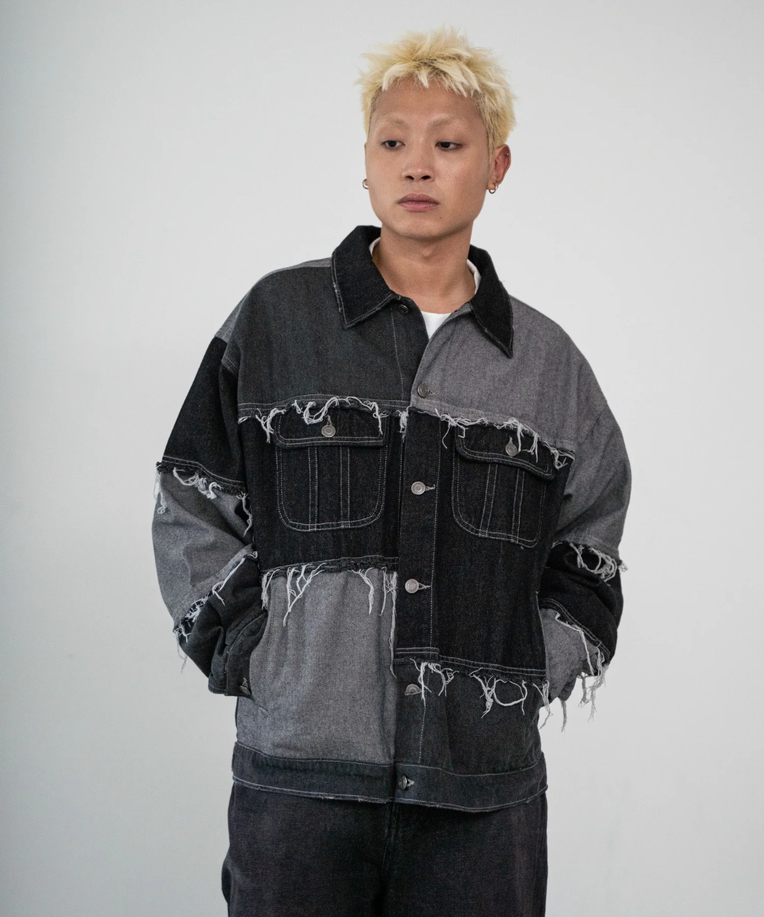 クレイジーパターンデニムジャケット - Image 3