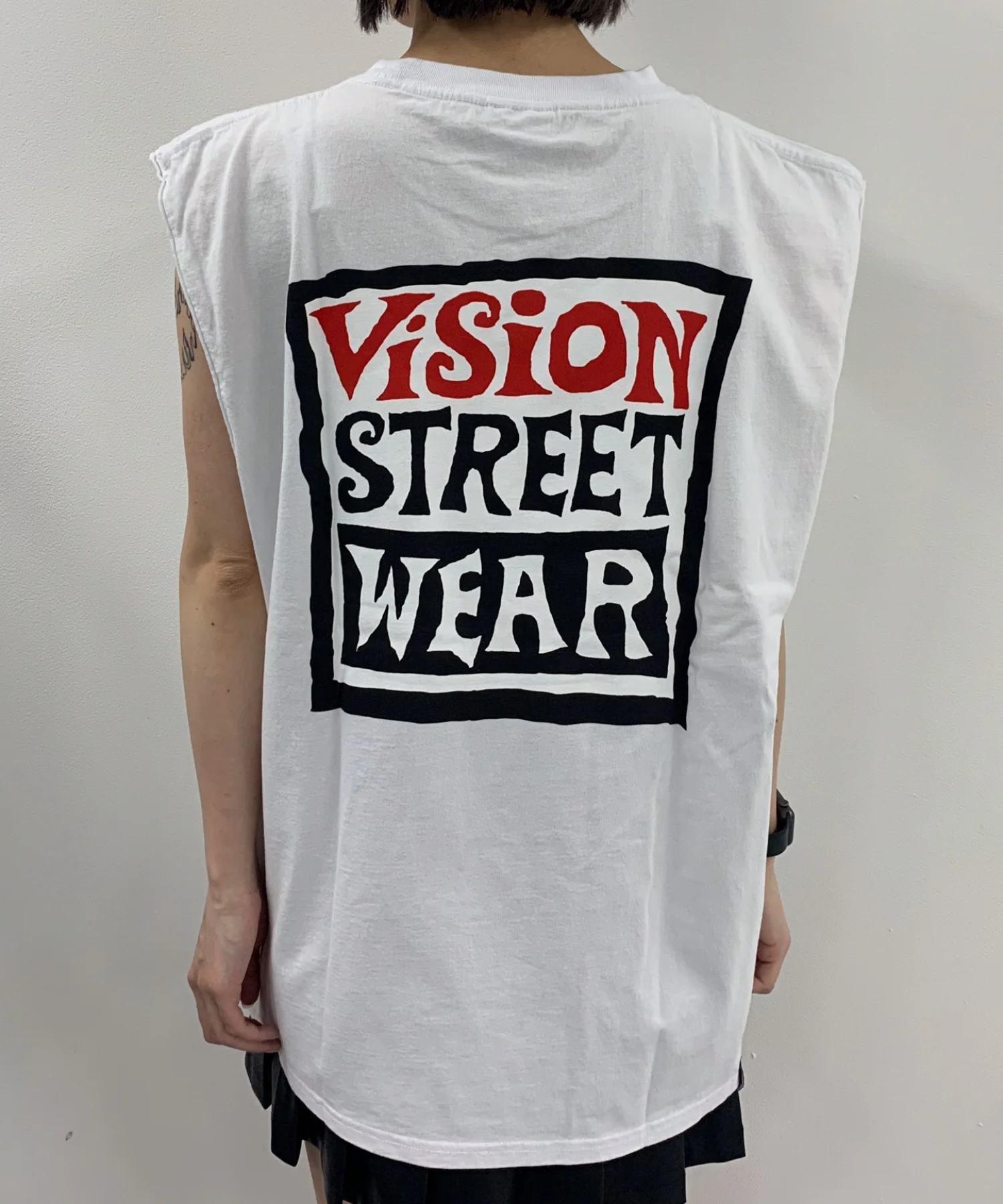 VISIONヴィンテージロゴノースリT
