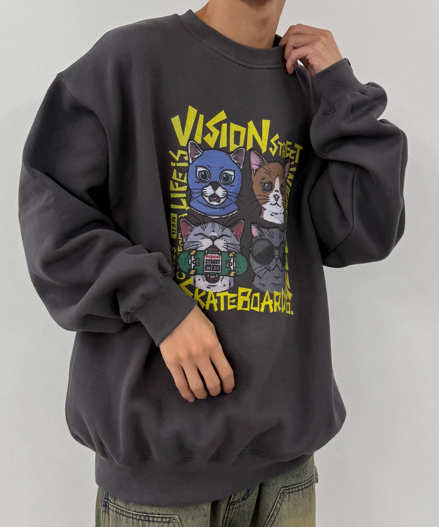 VISION 裏起毛アニマルグラフィックプルオーバー - Image 3