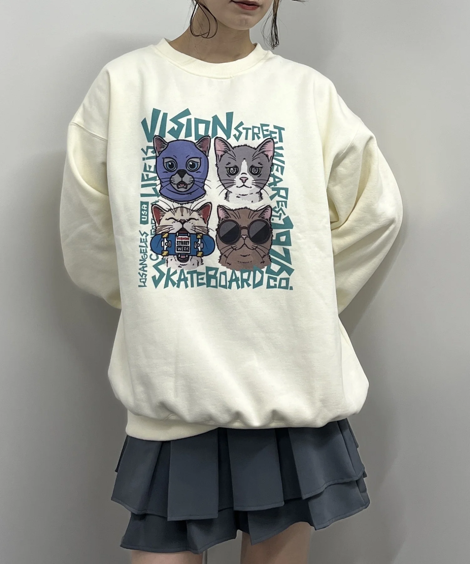VISION 裏起毛アニマルグラフィックプルオーバー - Image 4