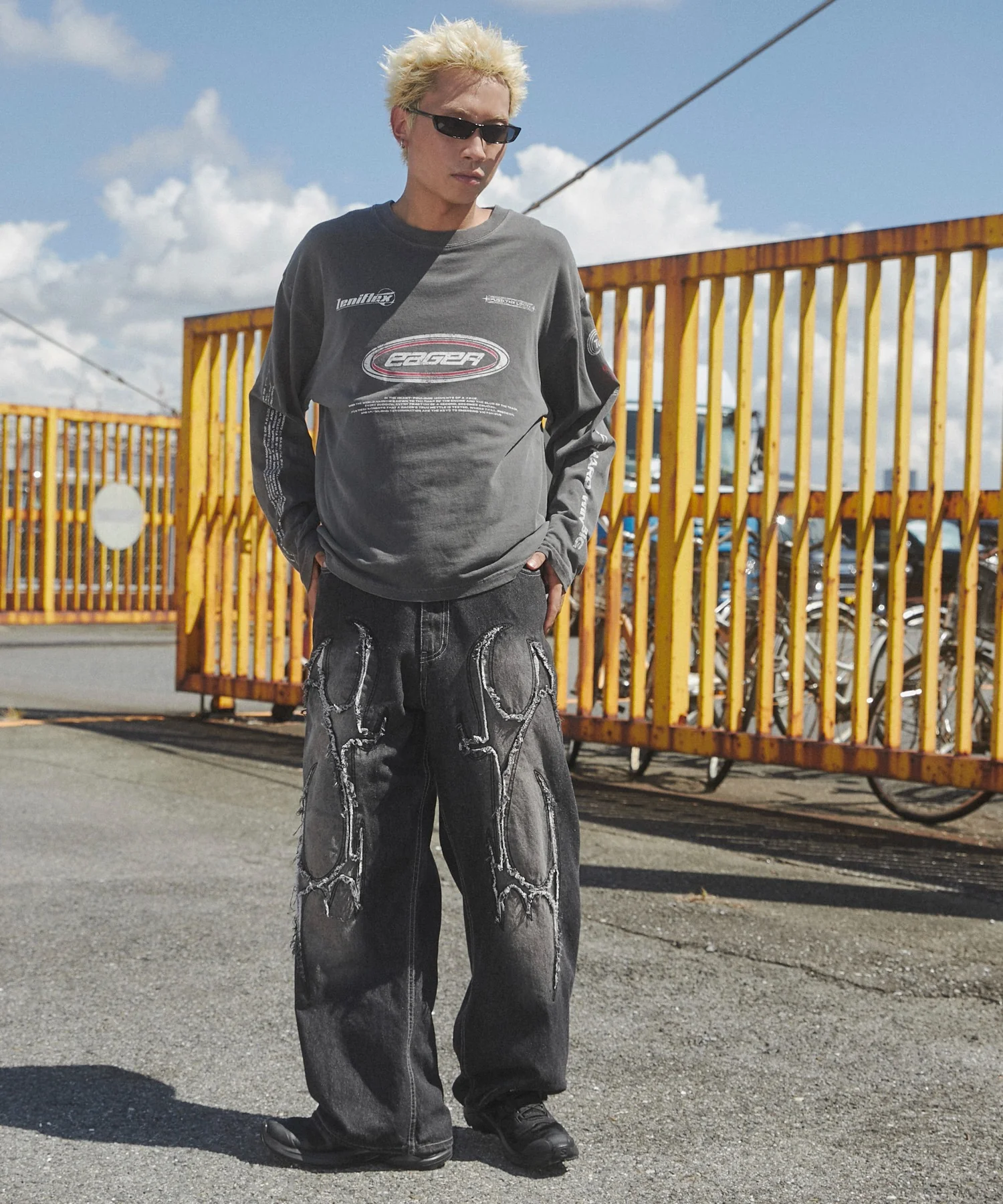 トライバルフリンジデニムパンツ - Image 10