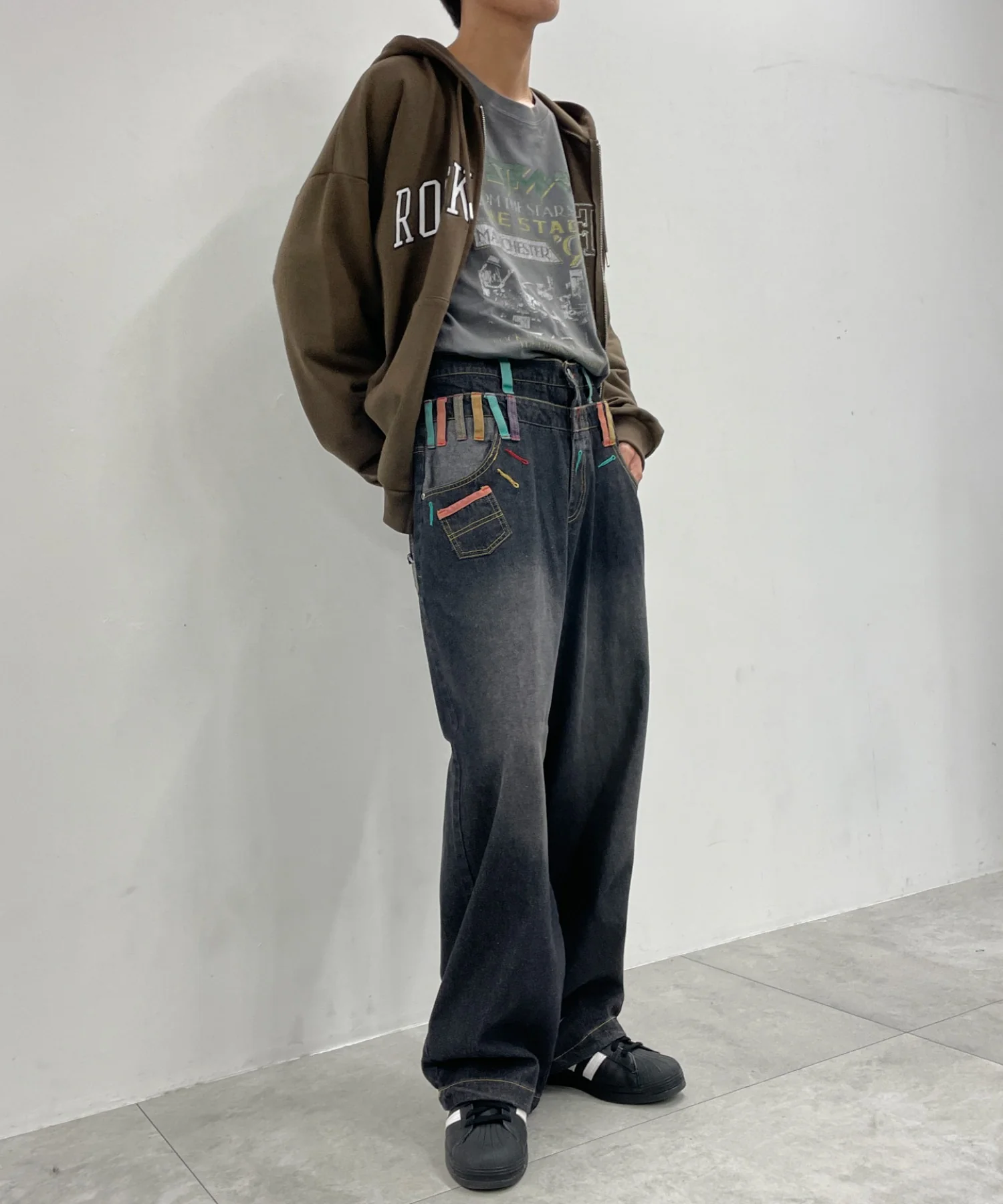 ダブルウエストバギーデニムパンツ - Image 2