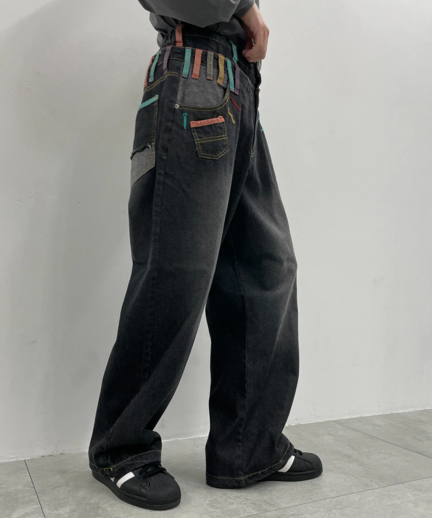 ダブルウエストバギーデニムパンツ - Image 4