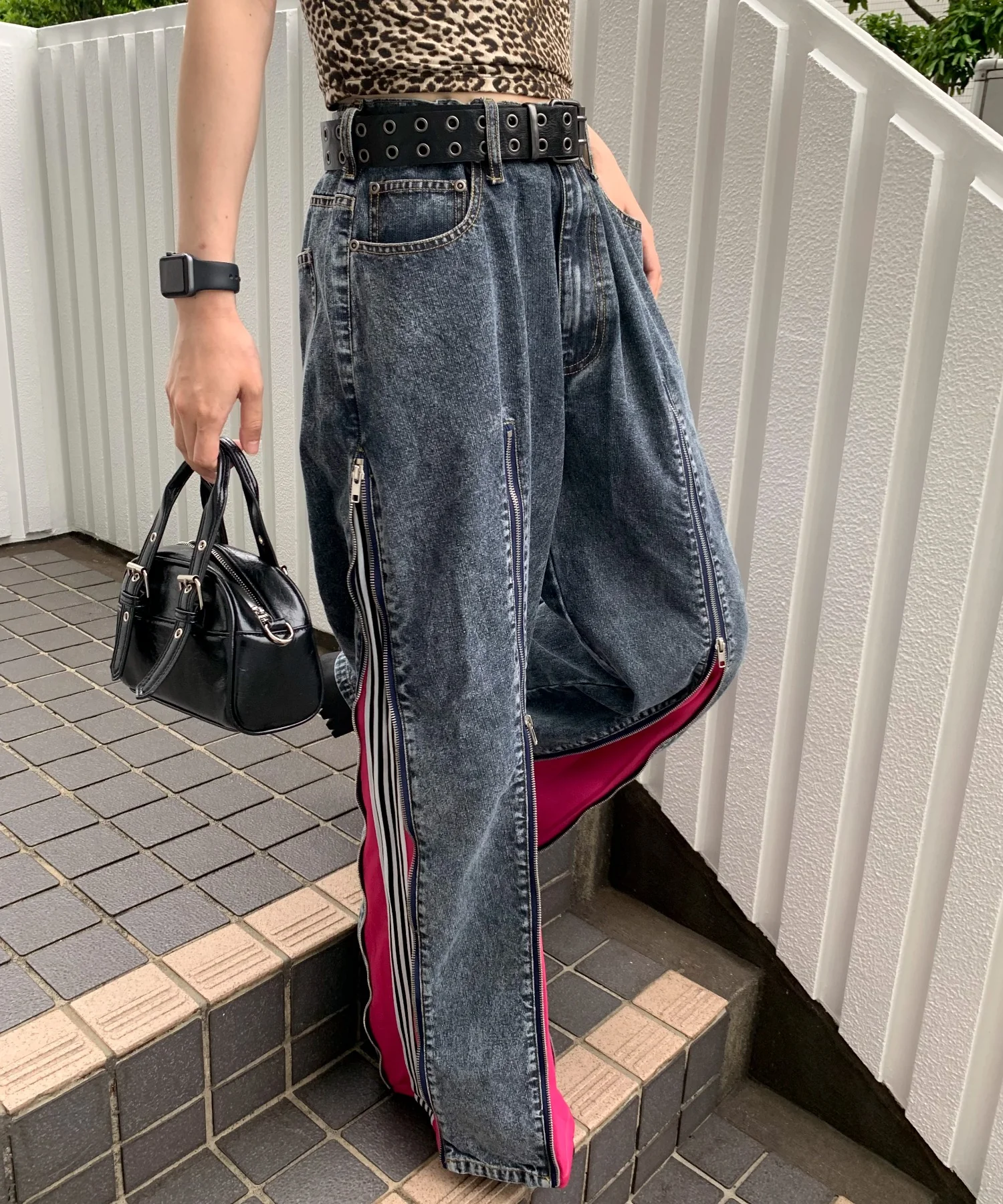 ジャージドッキングZIPデニムパンツ - Image 5