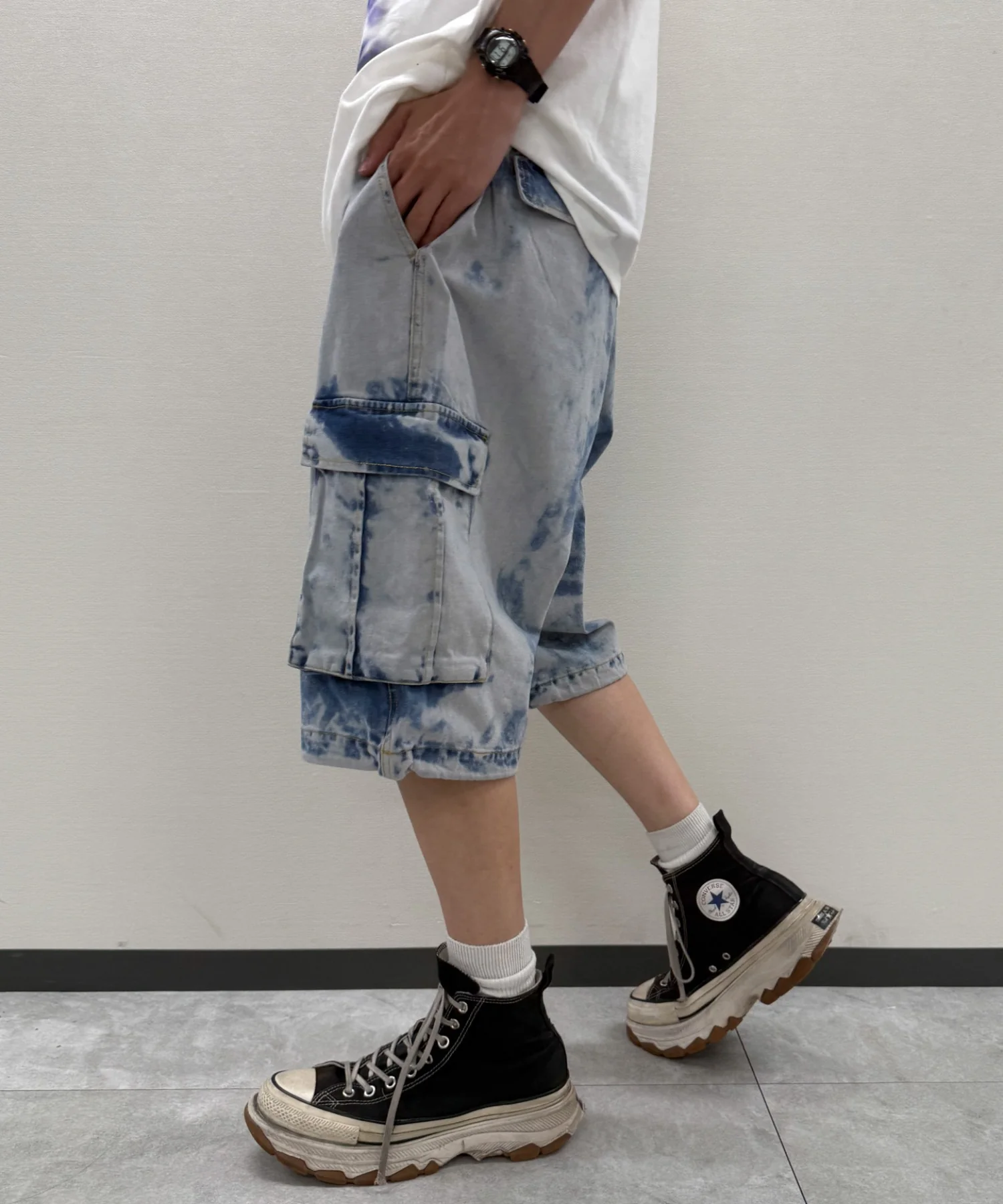 ブリーチケミカル加工カーゴショーツ - Image 4