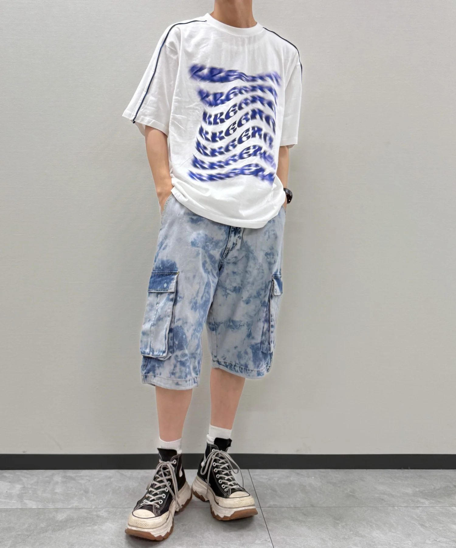 ブリーチケミカル加工カーゴショーツ - Image 6