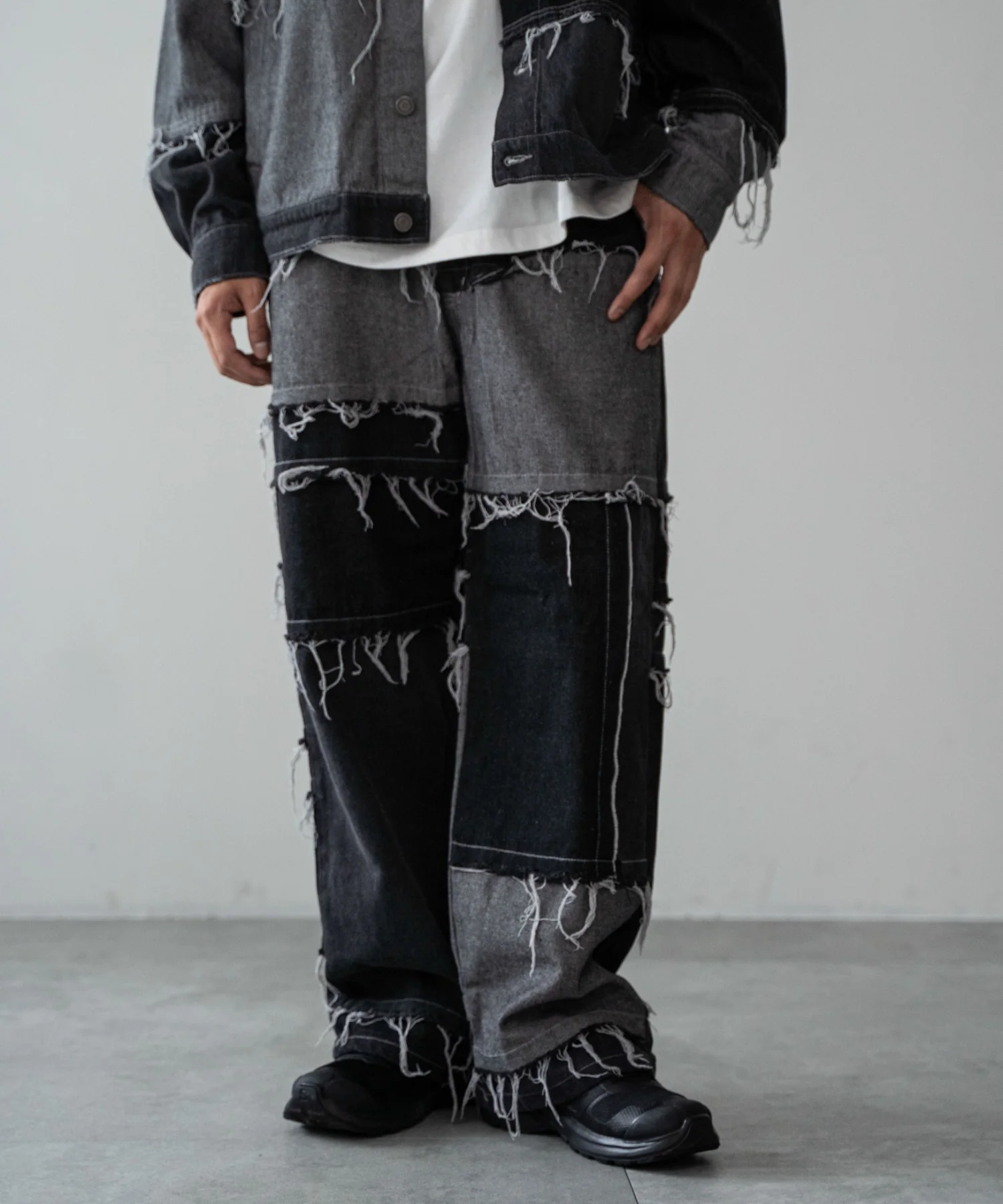 ワイドクレイジーパターンデニムパンツ - Image 3