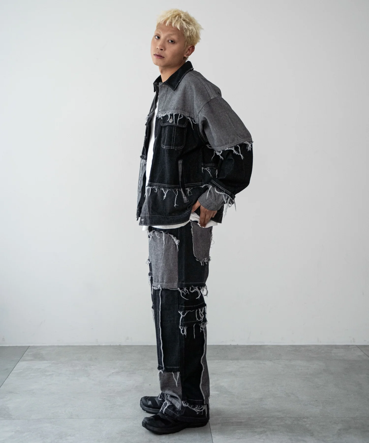 ワイドクレイジーパターンデニムパンツ - Image 5