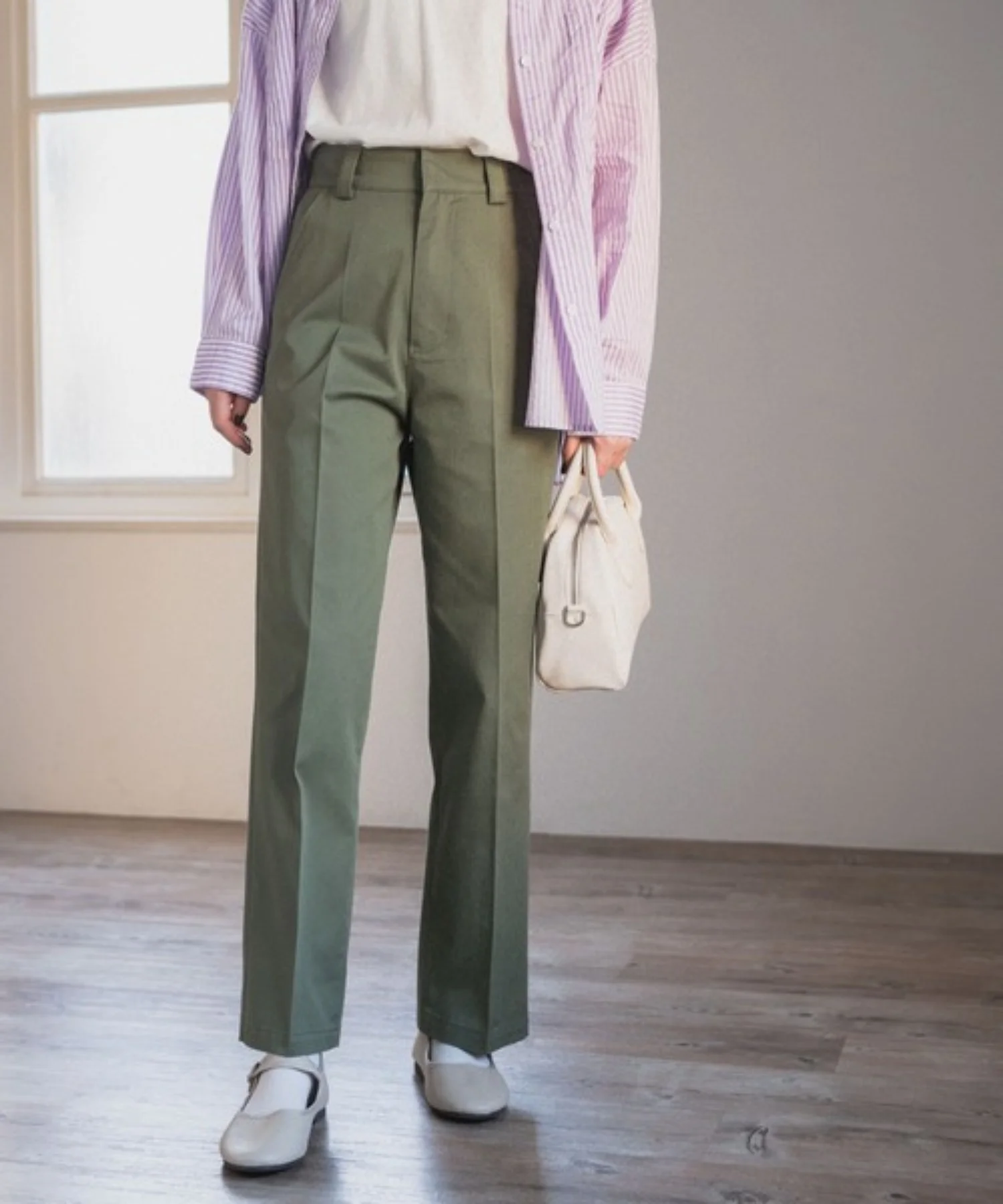 センタープレスハイウエストワークパンツ - Image 3
