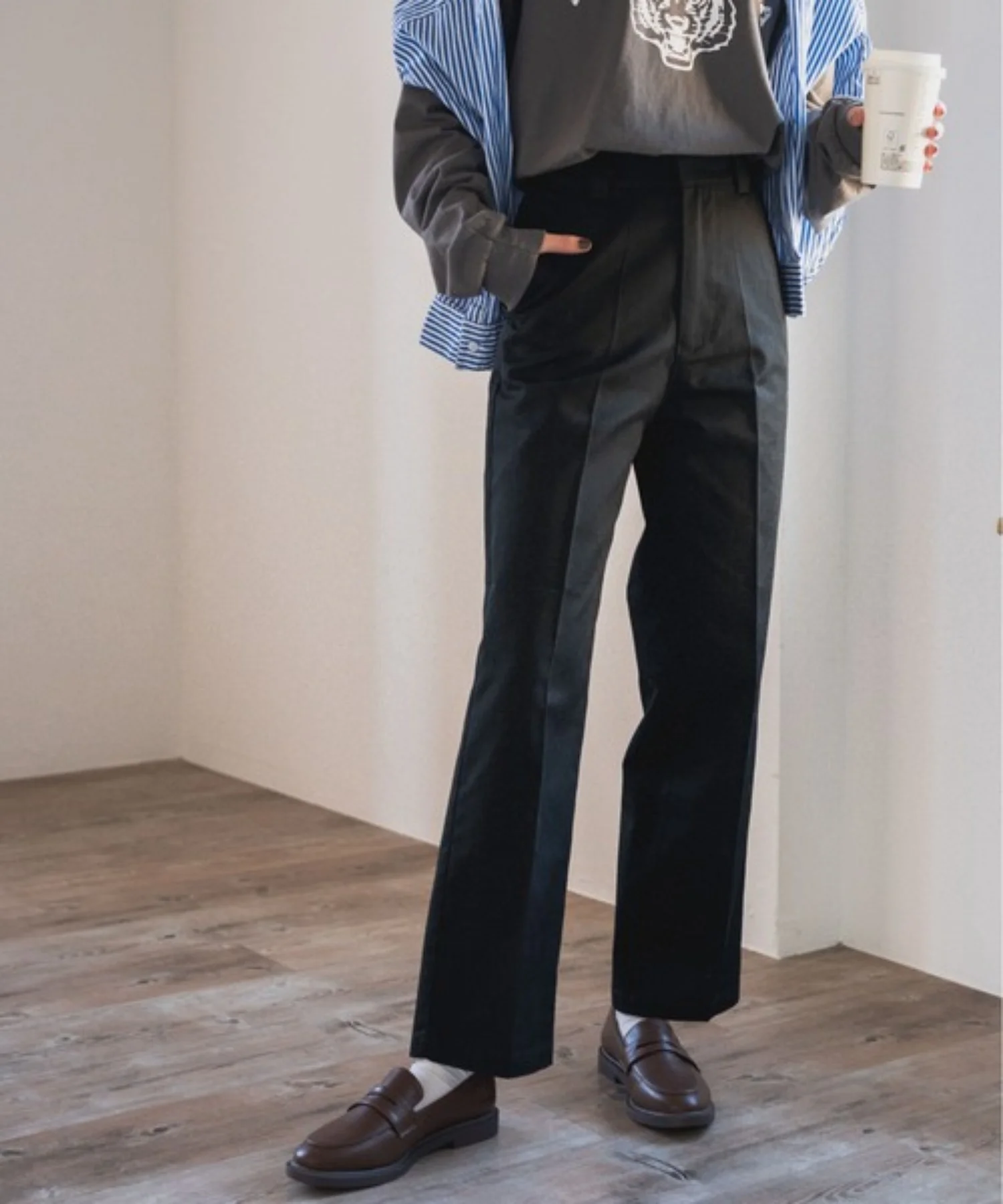 センタープレスハイウエストワークパンツ - Image 4