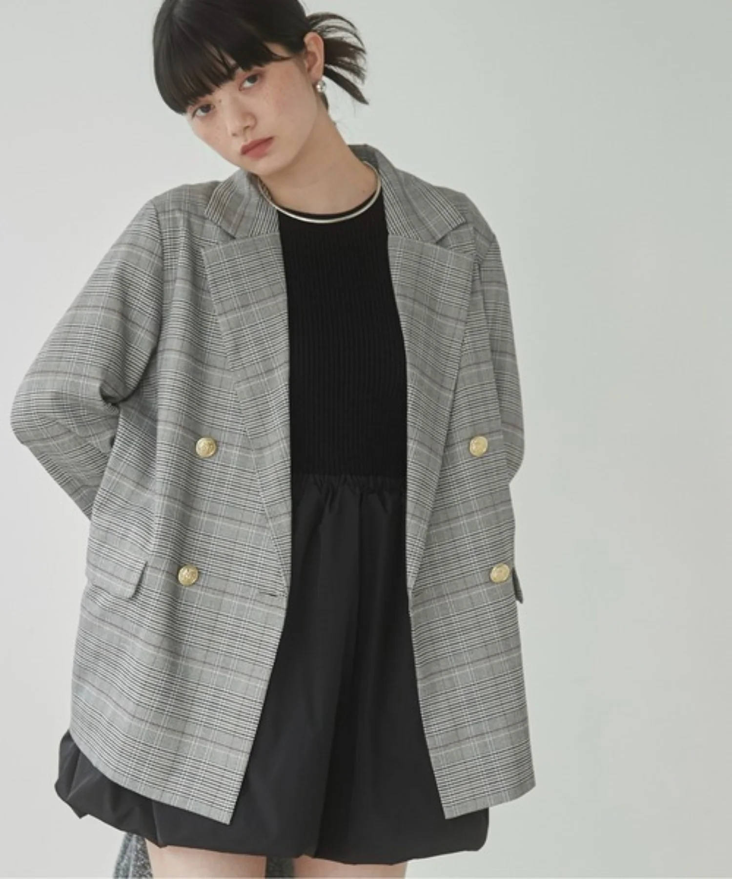 金ボタンダブルブレザージャケット - Image 4