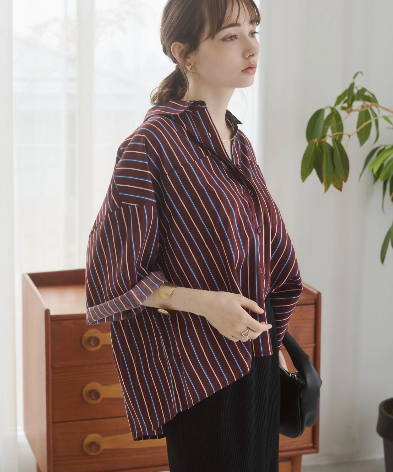 キャンブリックボイルオーバー半袖シャツ - Image 10