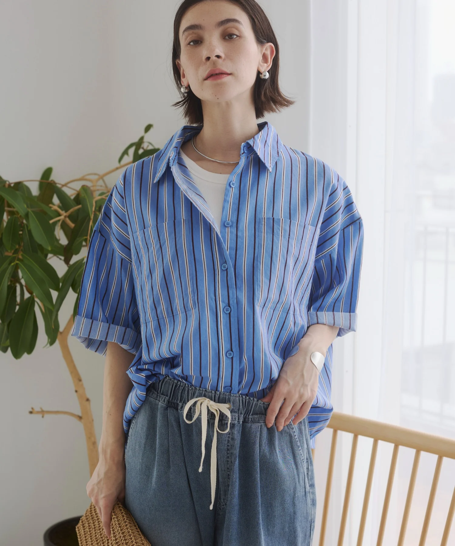 キャンブリックボイルオーバー半袖シャツ - Image 31