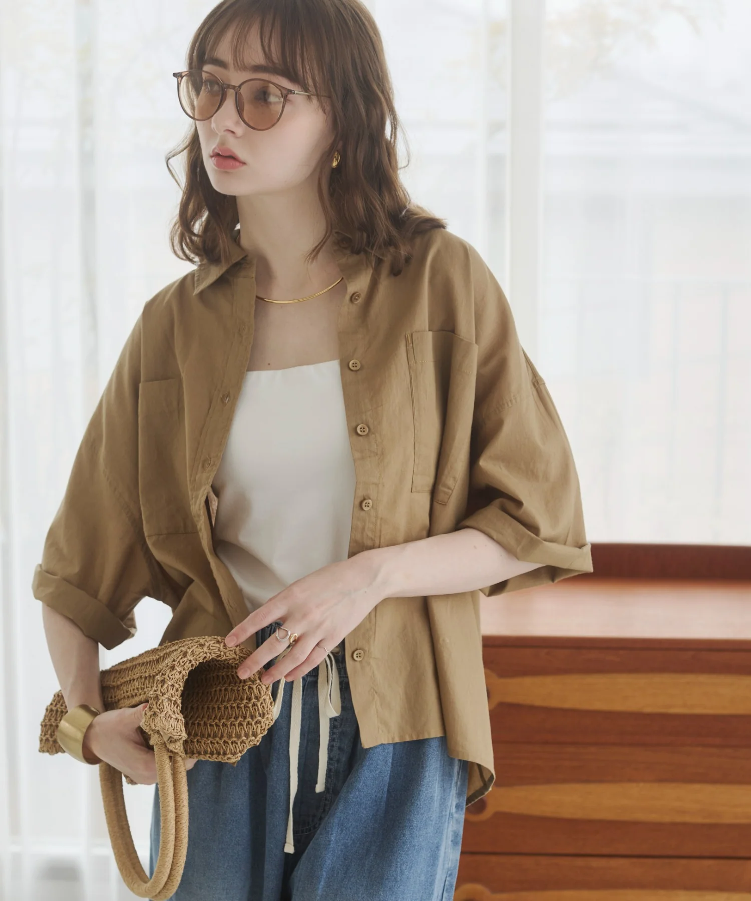 キャンブリックボイルオーバー半袖シャツ - Image 34