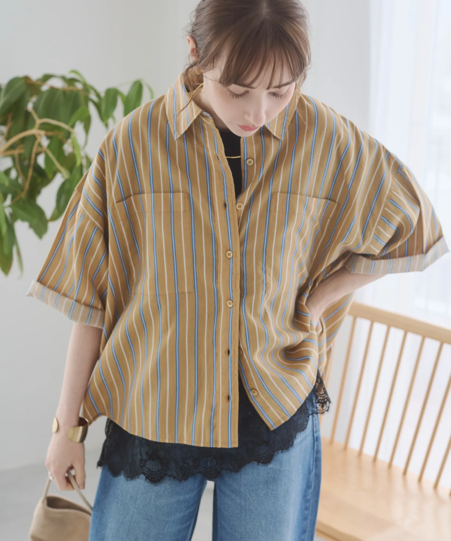 キャンブリックボイルオーバー半袖シャツ - Image 39