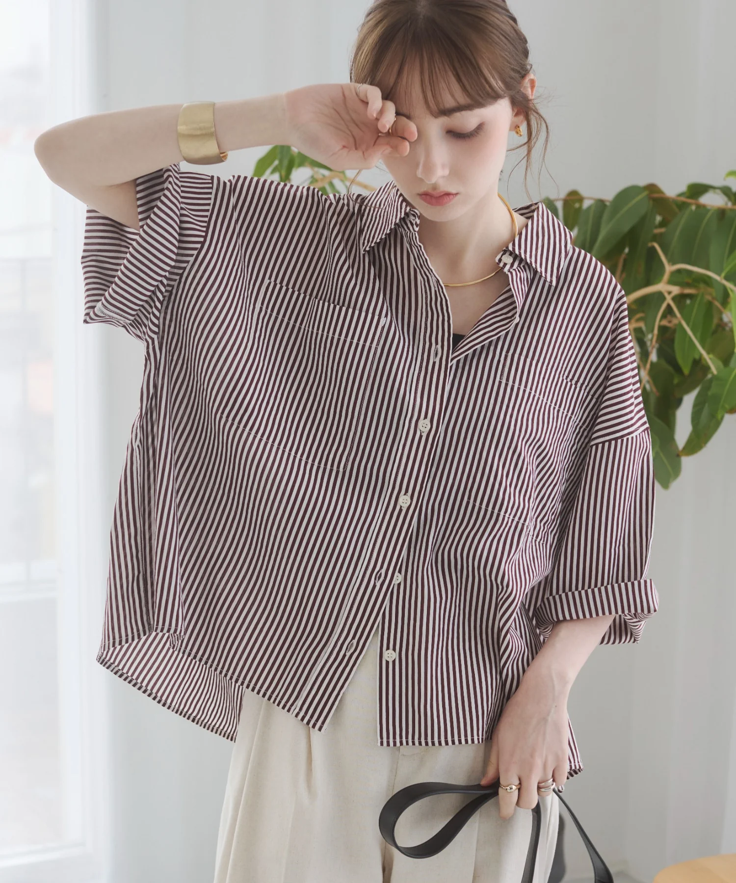 キャンブリックボイルオーバー半袖シャツ - Image 45