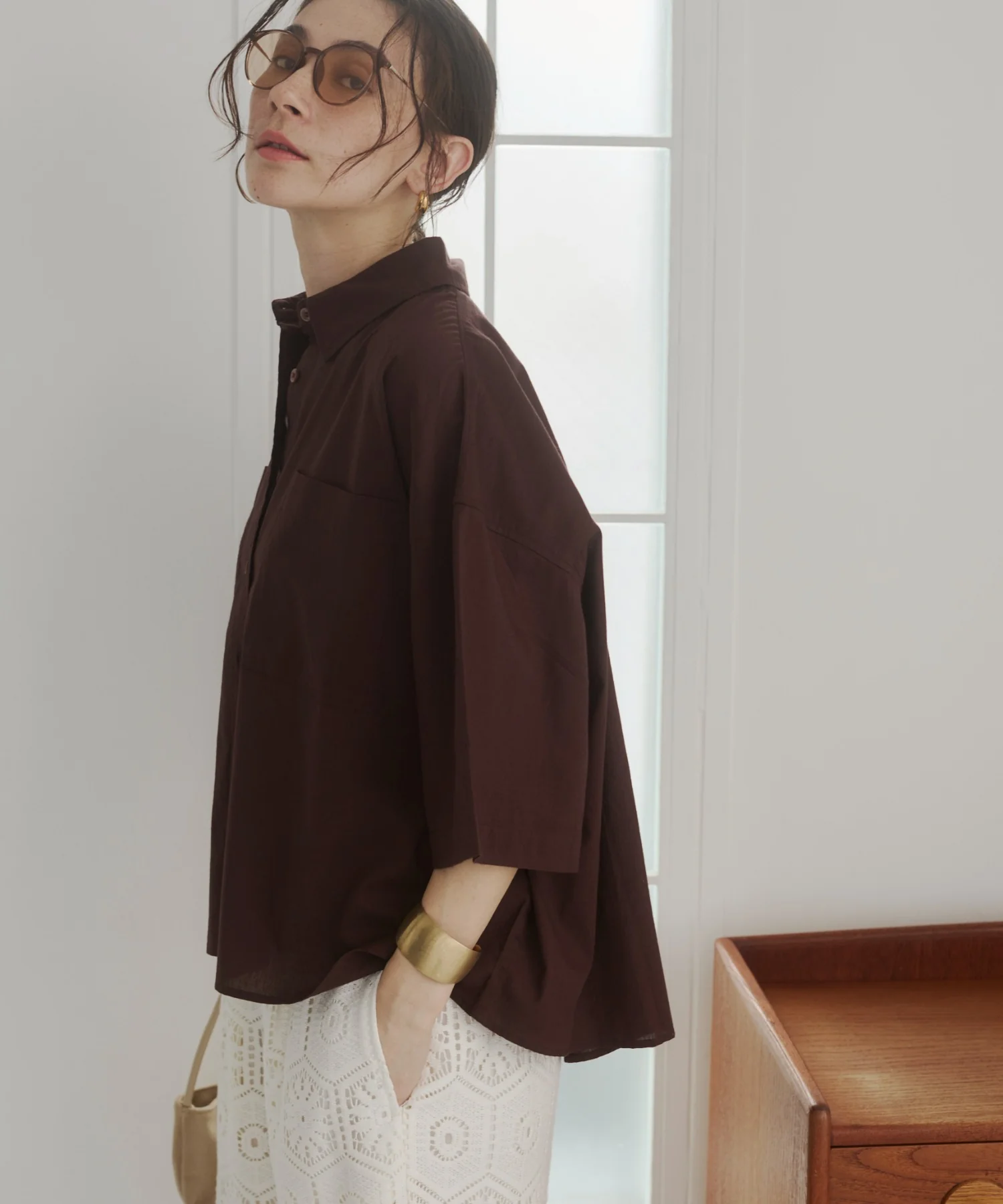 キャンブリックボイルオーバー半袖シャツ - Image 46