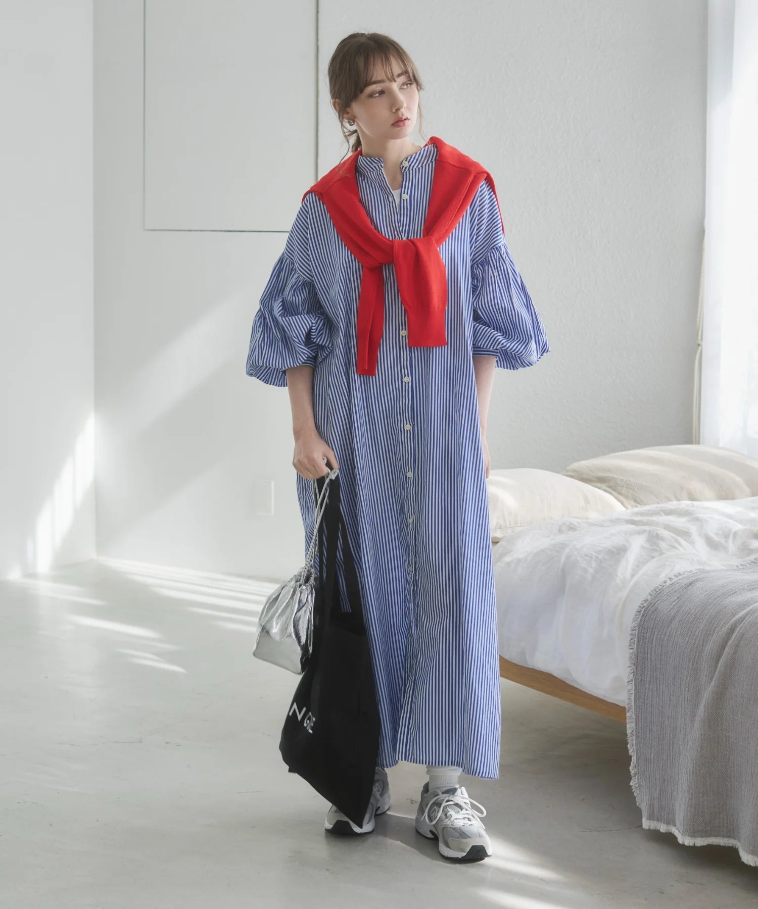 ギャザースリーブシャツワンピース - Image 11