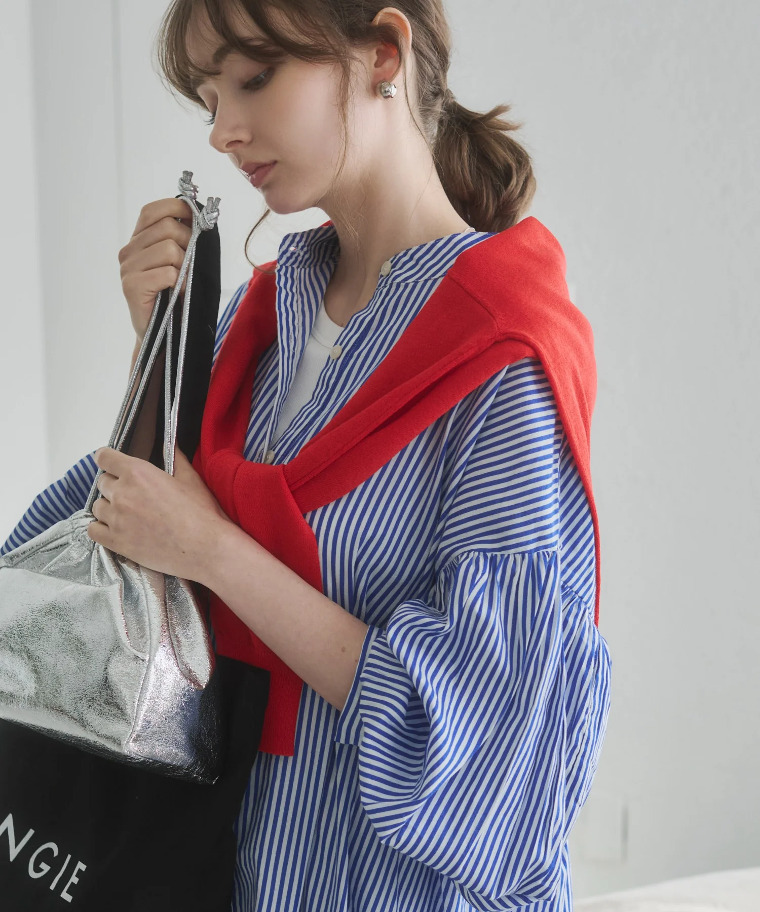 ギャザースリーブシャツワンピース - Image 16