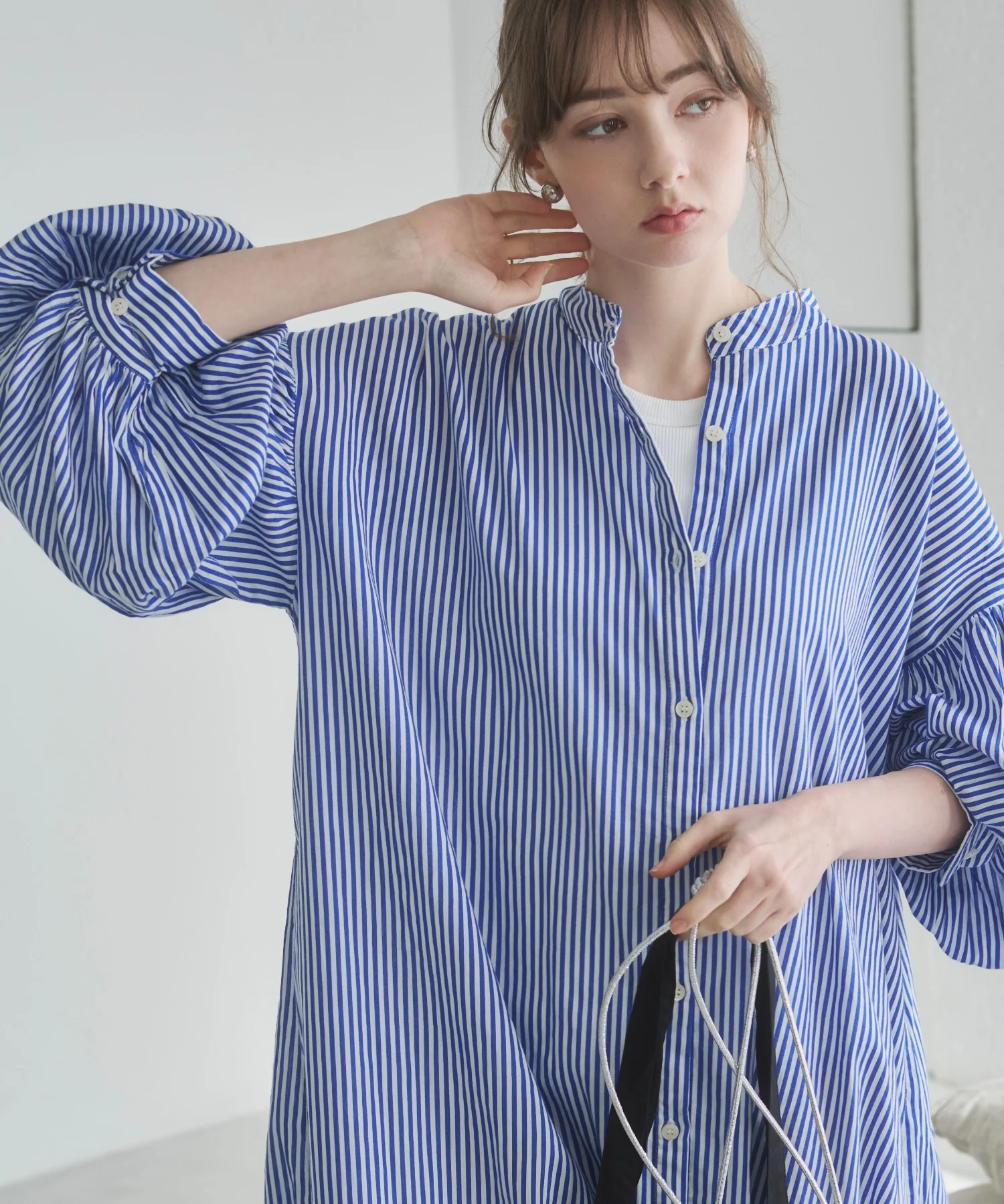 ギャザースリーブシャツワンピース - Image 18