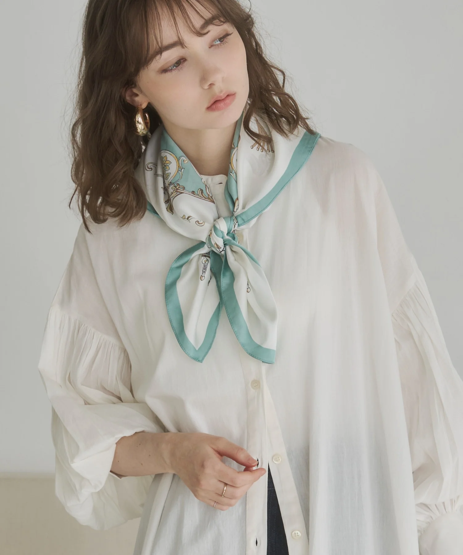 ギャザースリーブシャツワンピース - Image 24
