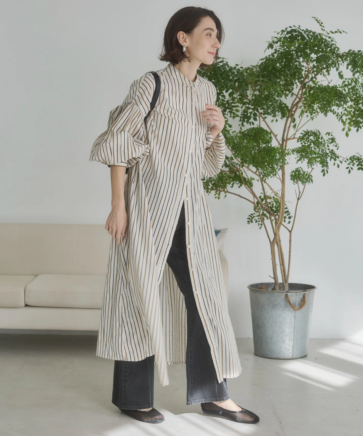 ギャザースリーブシャツワンピース - Image 41