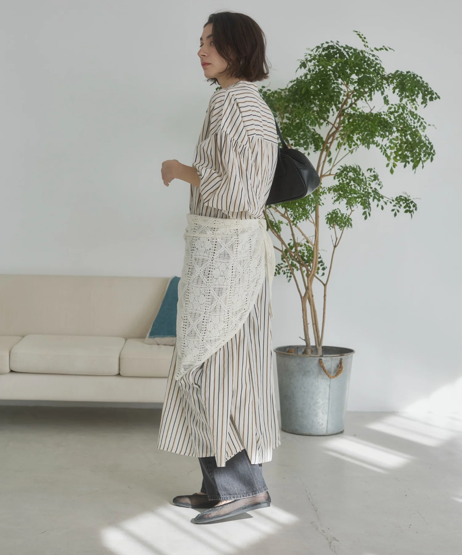ギャザースリーブシャツワンピース - Image 46