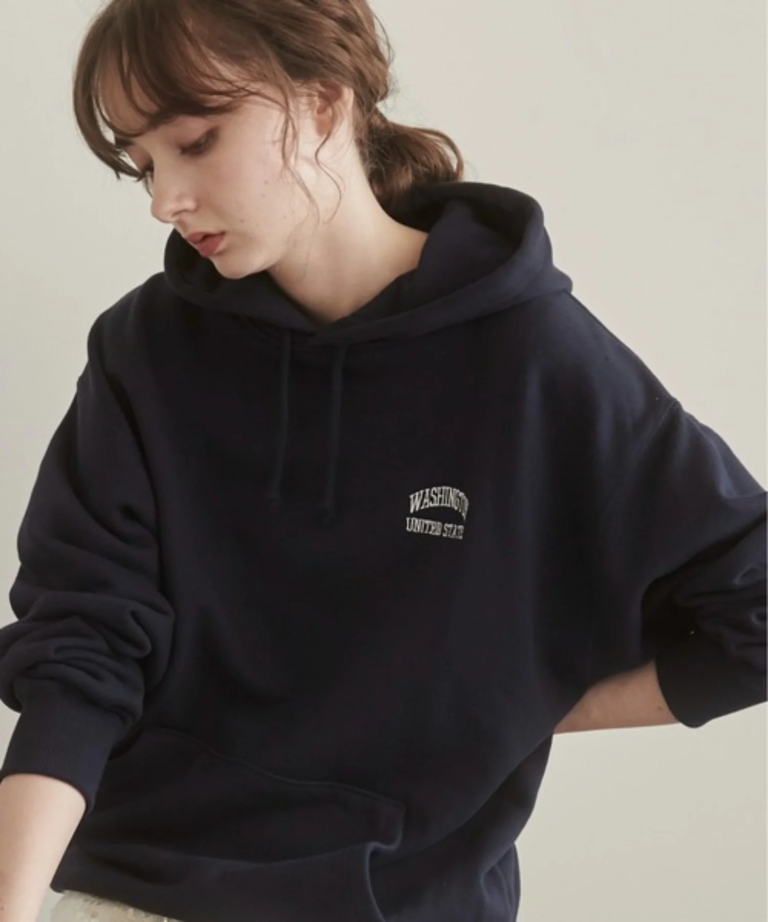 ワンポイント刺繍スウェットパーカー