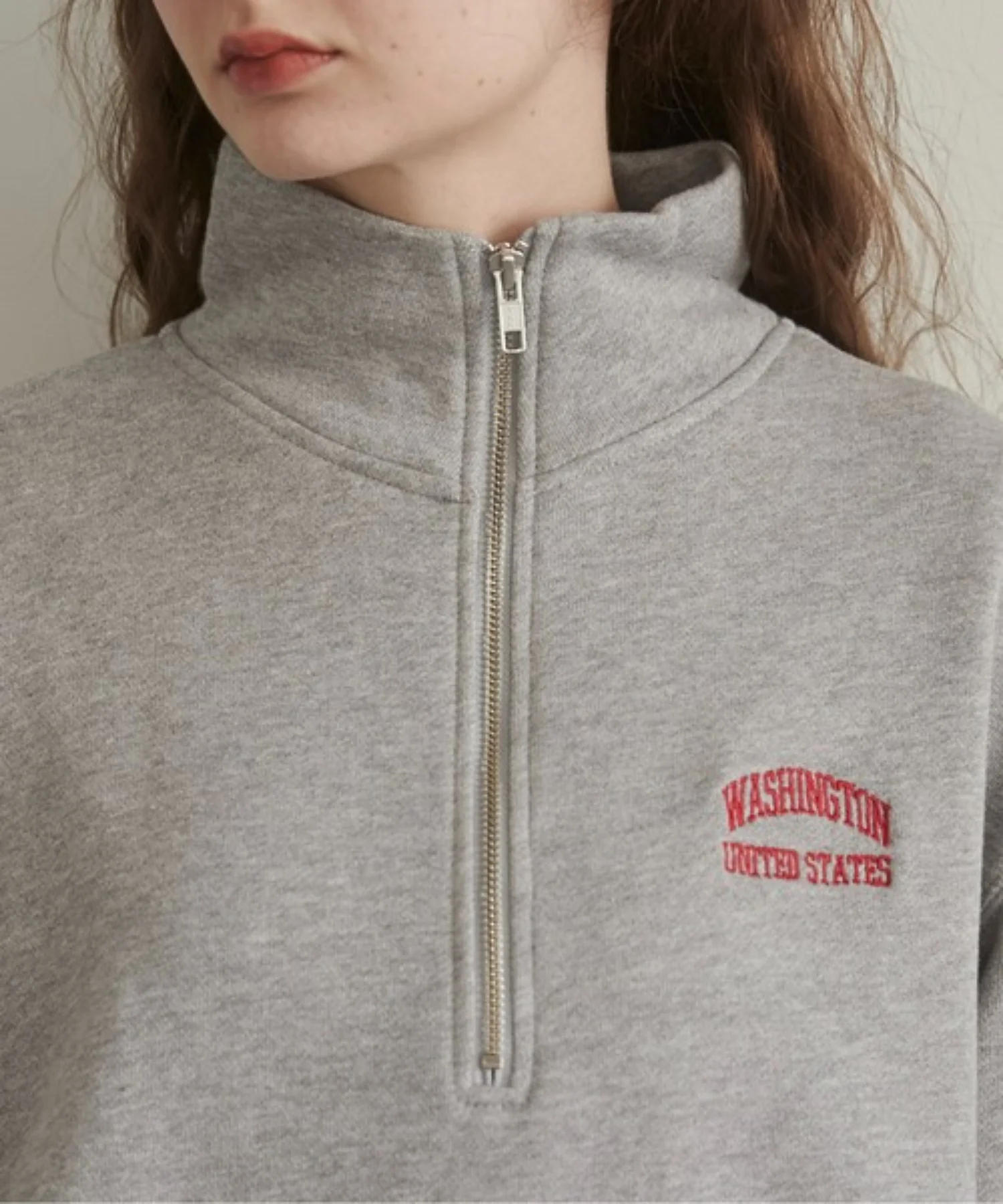 ワンポイント刺繍ハーフZIPスウェットプルオーバー - Image 11