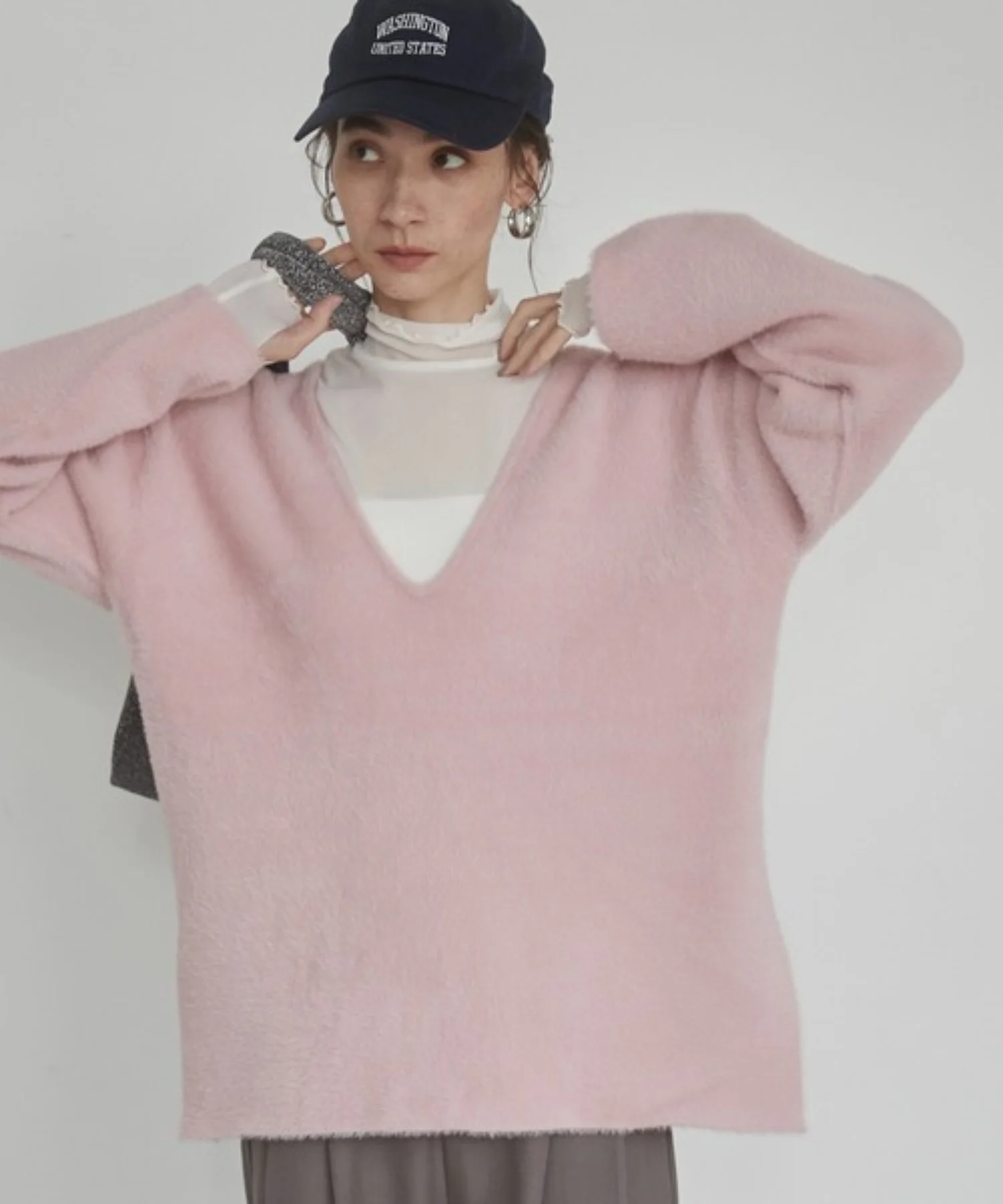 ダブルフェイスシャギーVネックプルオーバー - Image 7