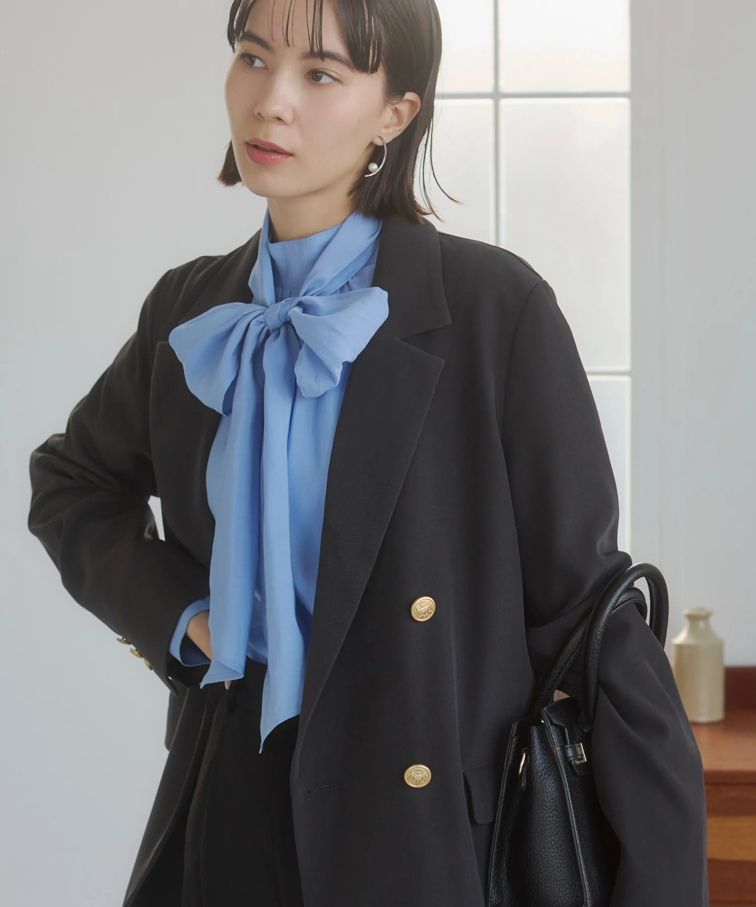 金ボタンダブルブレザージャケット - Image 52