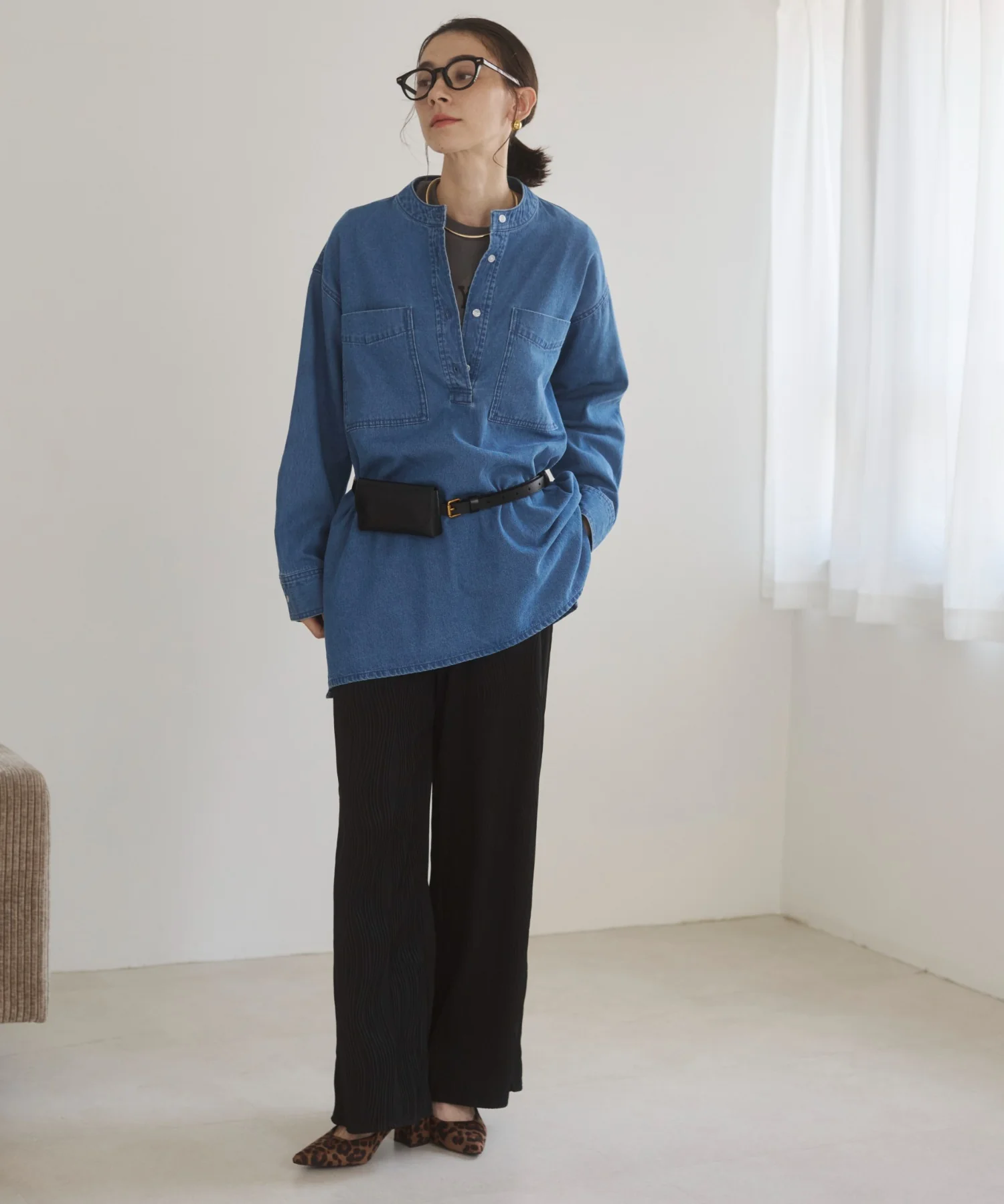 デニムチュニックシャツ - Image 8