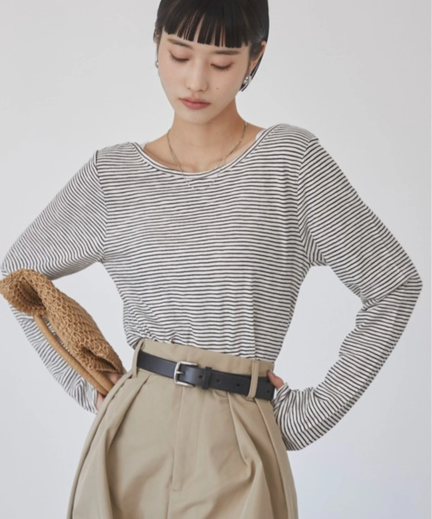 シアーボーダーバックオープントップス - Image 4