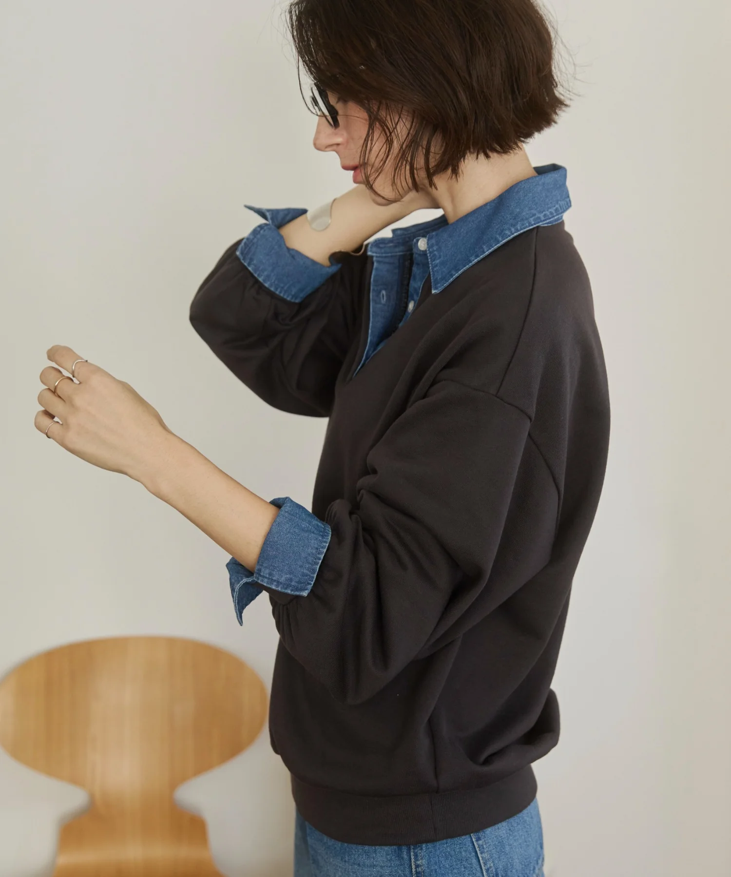 デニム襟スウェット - Image 50