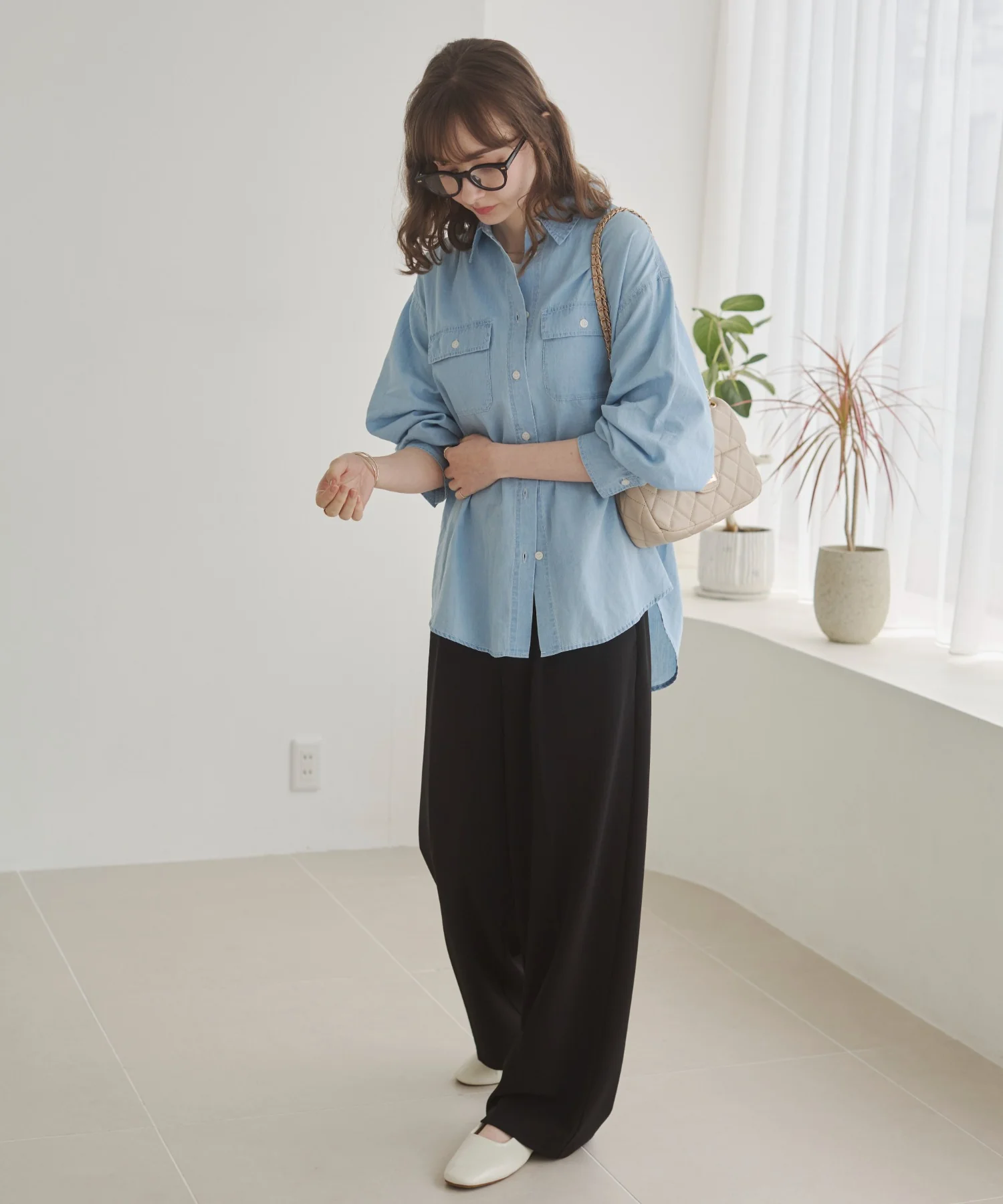 シアーデニムレギュラーカラーシャツ - Image 7