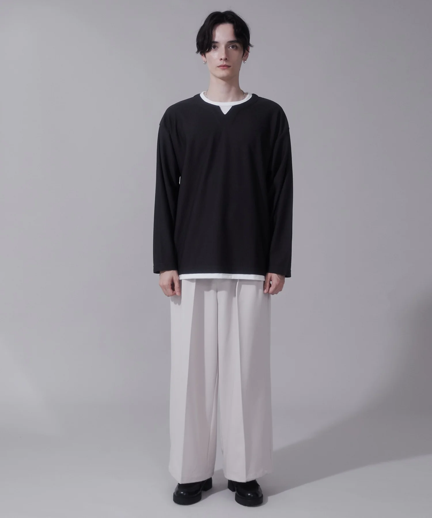 フェイクレイヤードキーネックT（LS） - Image 12