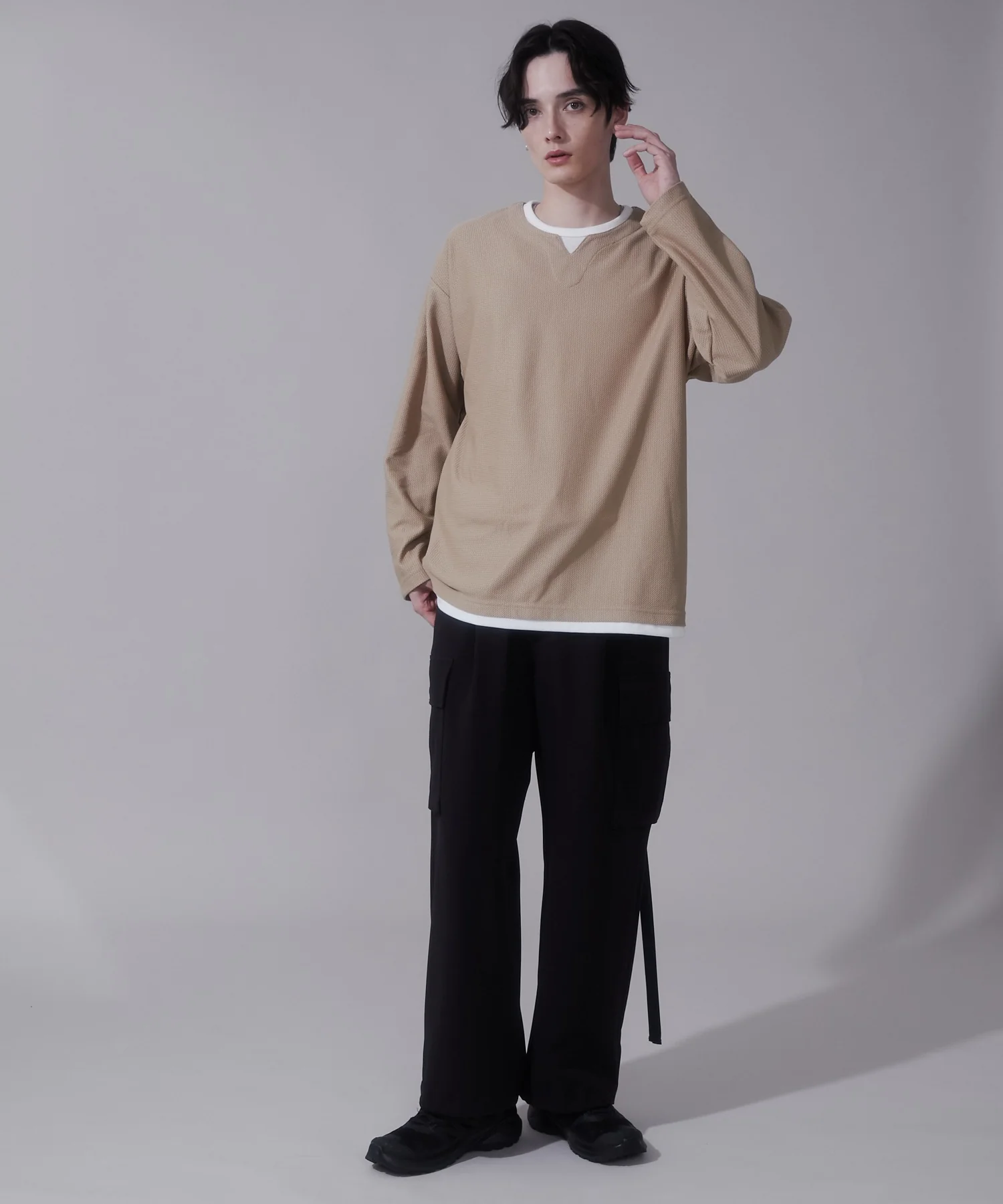 フェイクレイヤードキーネックT（LS） - Image 3