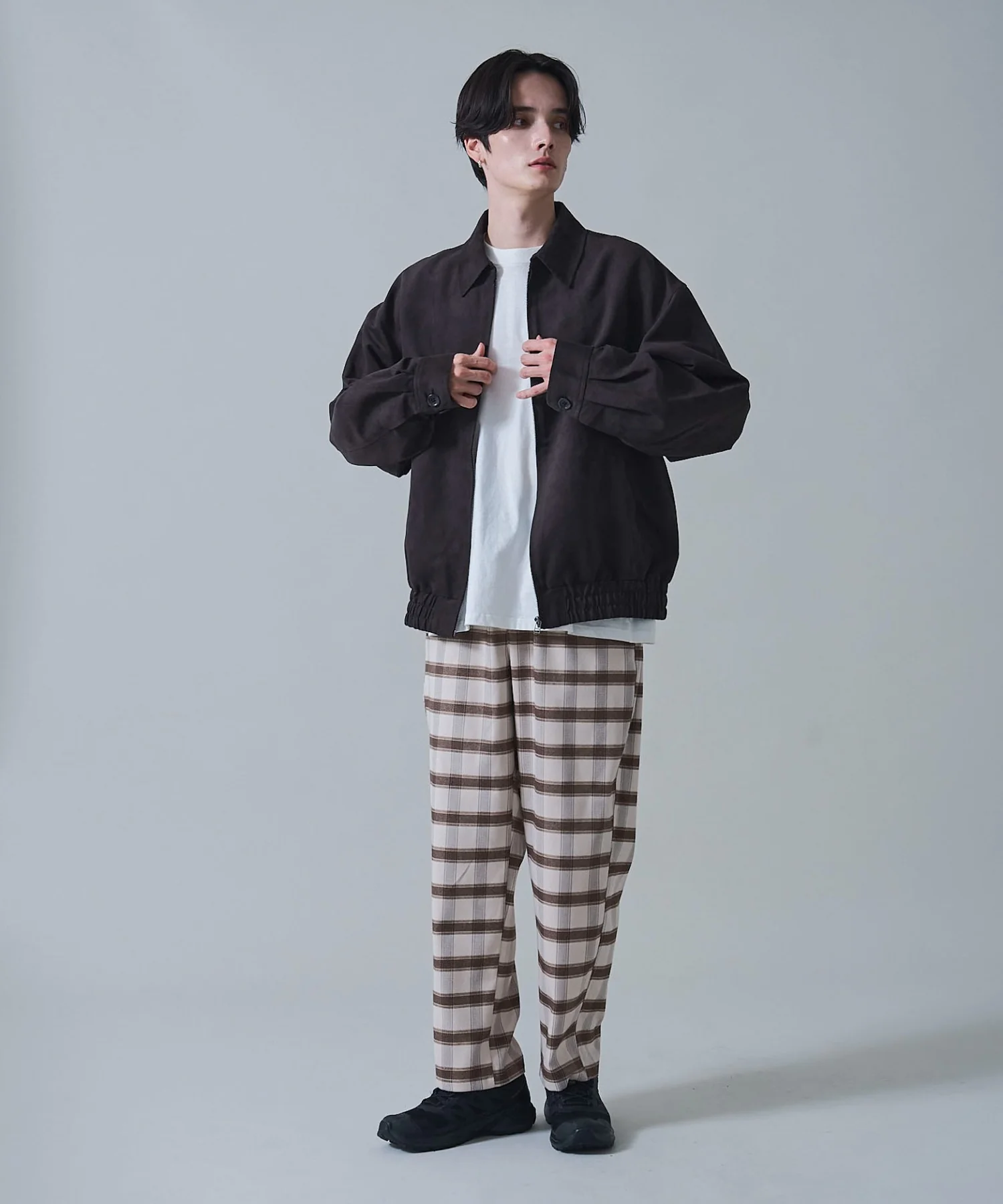 チェックテーパードスラックス - Image 3
