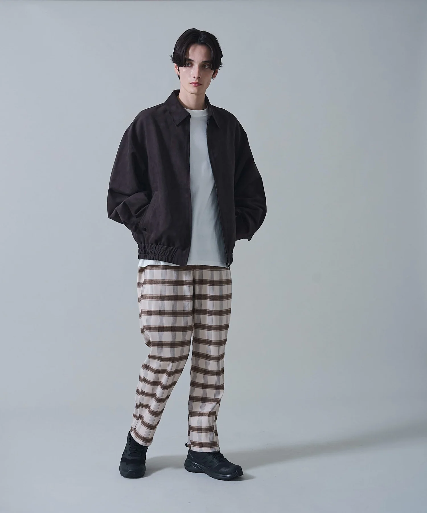 チェックテーパードスラックス - Image 8