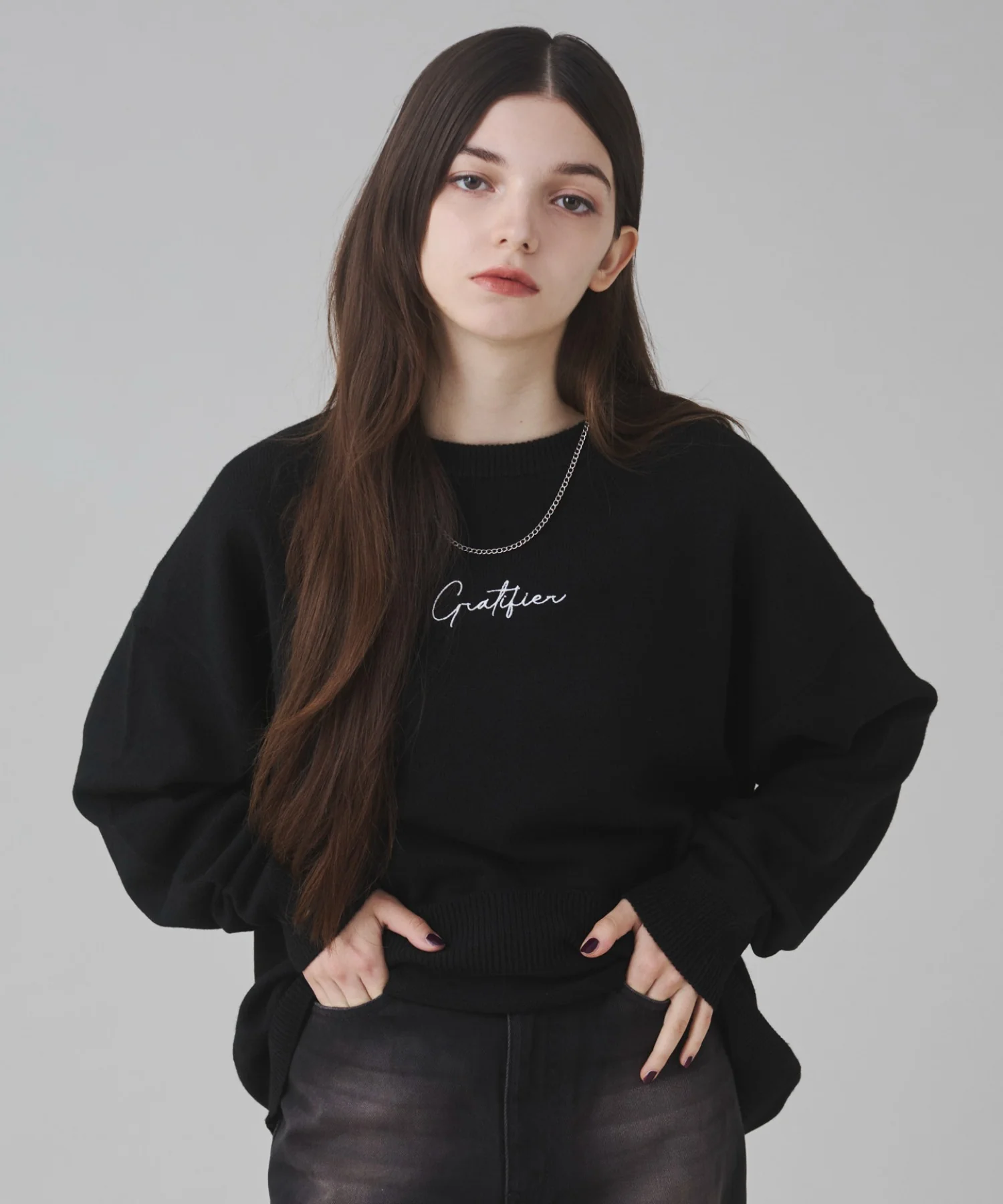アクセ付きワンポイントニットプルオーバー - Image 41