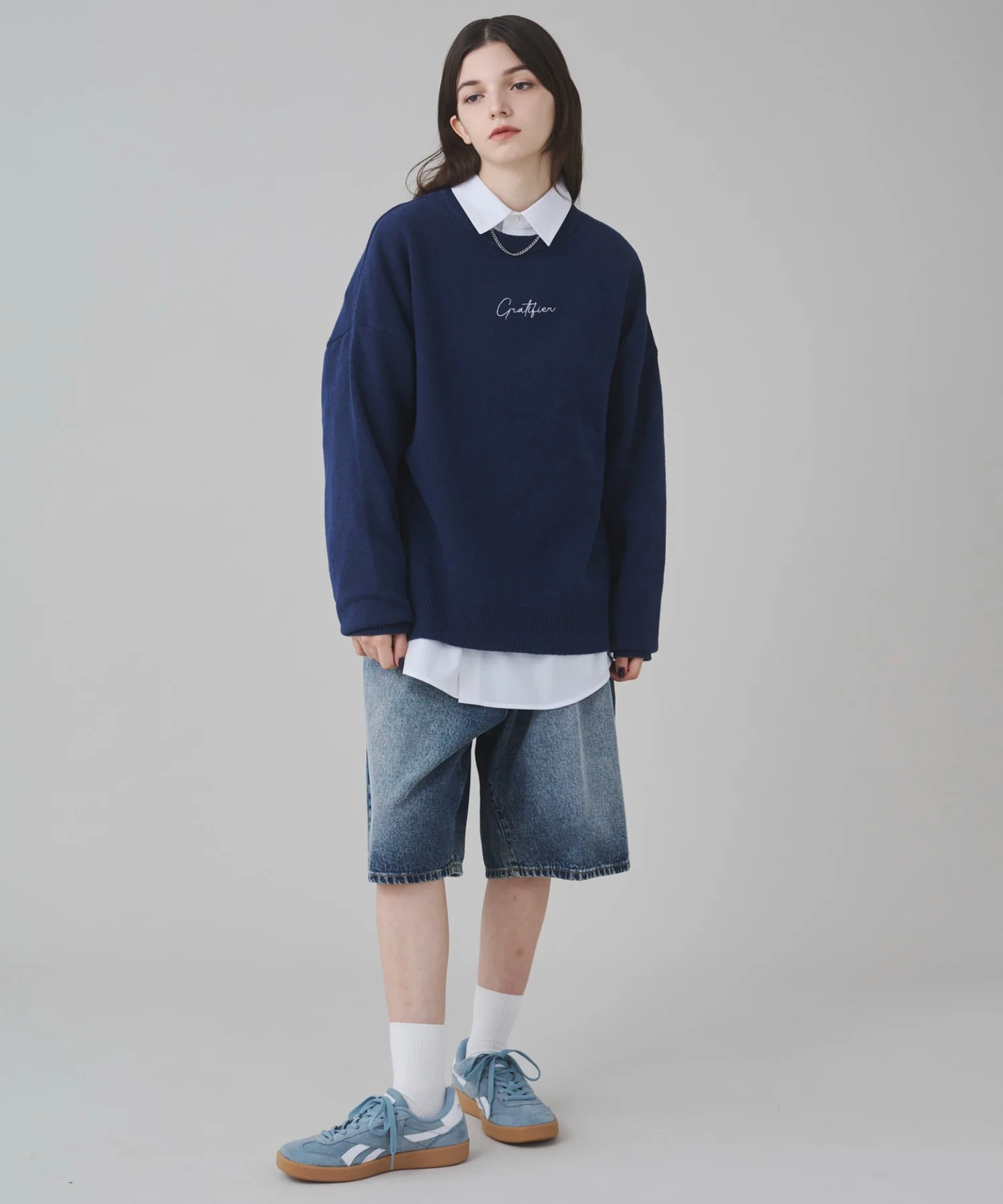 アクセ付きワンポイントニットプルオーバー - Image 5