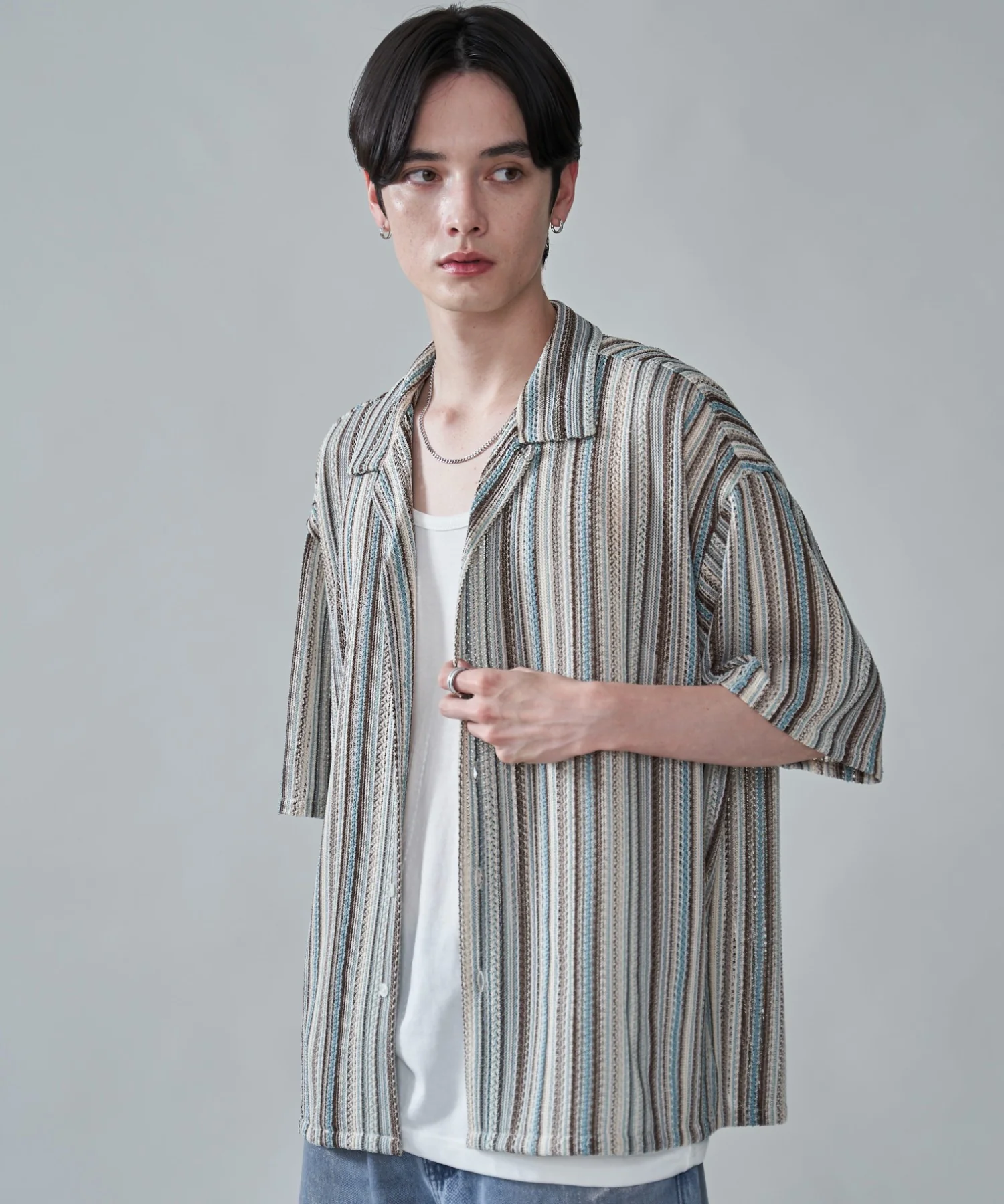 ストライプメッシュBIGシャツ（SS） - Image 10