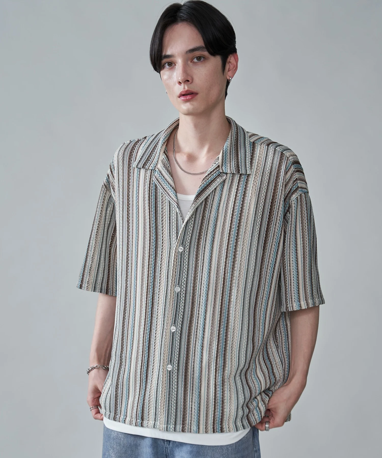 ストライプメッシュBIGシャツ（SS） - Image 13