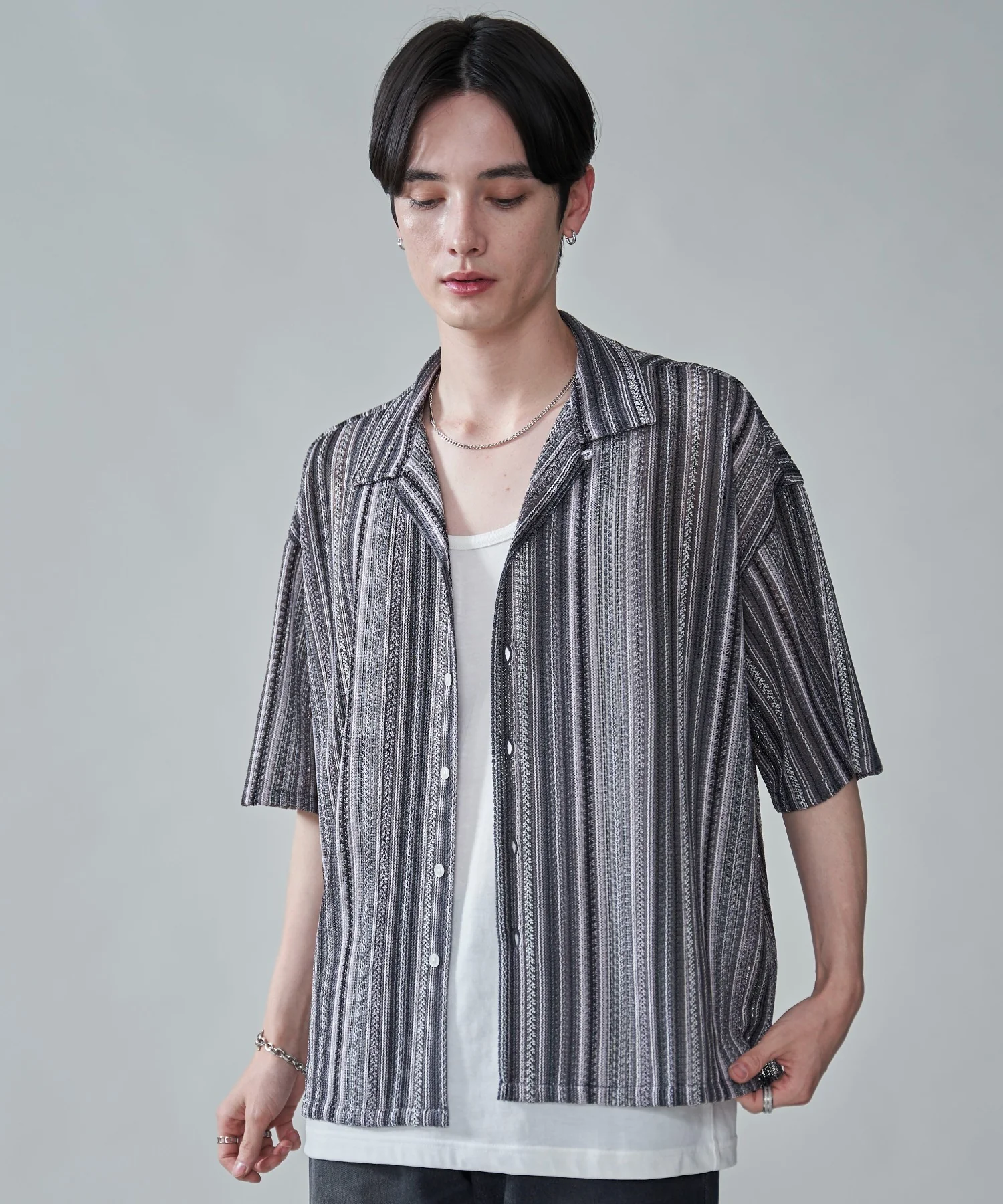 ストライプメッシュBIGシャツ（SS） - Image 18