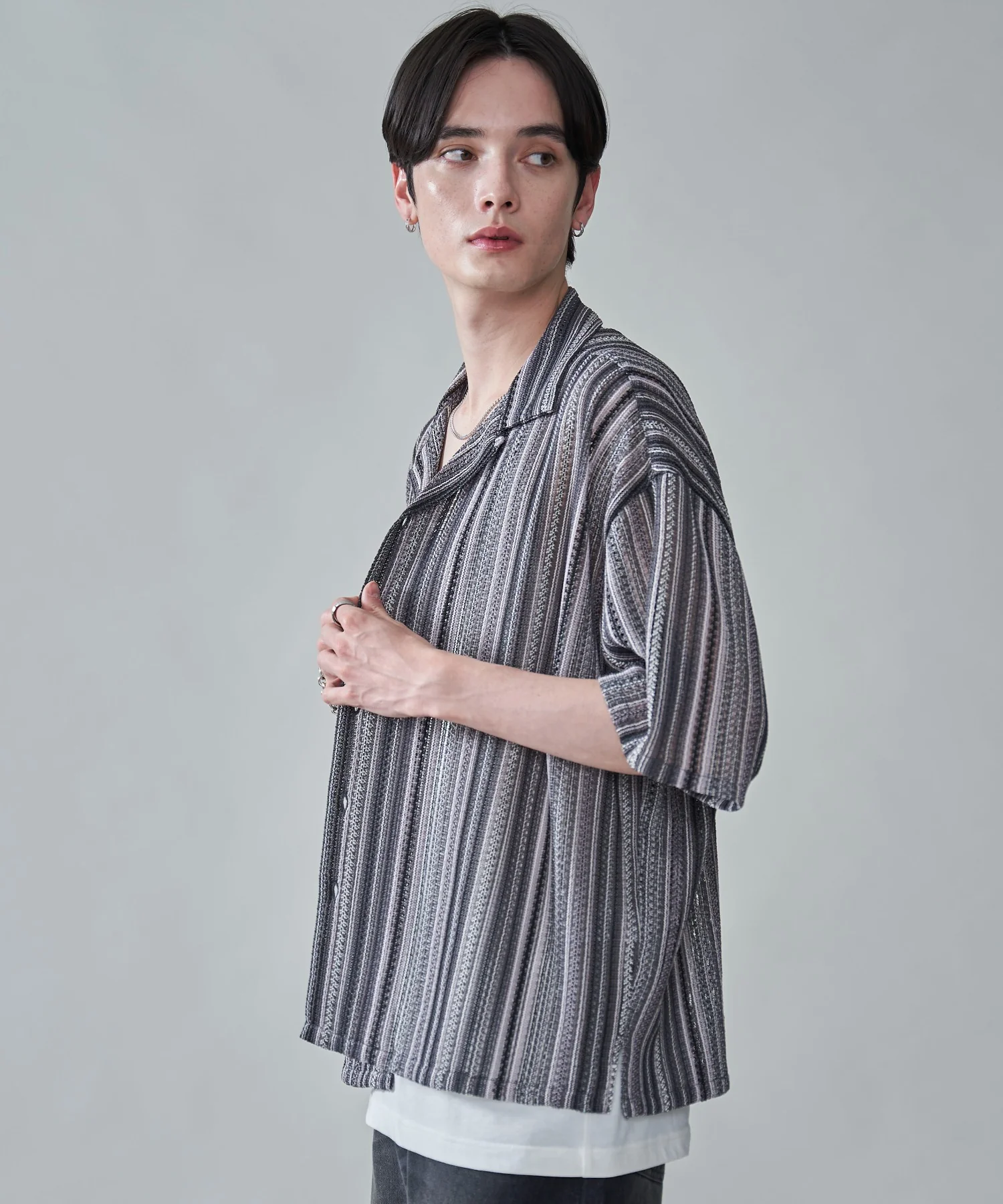 ストライプメッシュBIGシャツ（SS） - Image 19