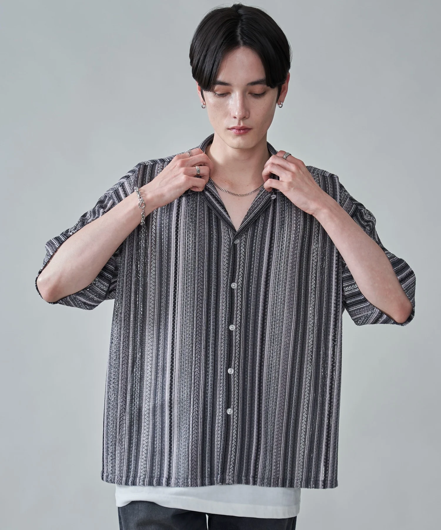 ストライプメッシュBIGシャツ（SS） - Image 20