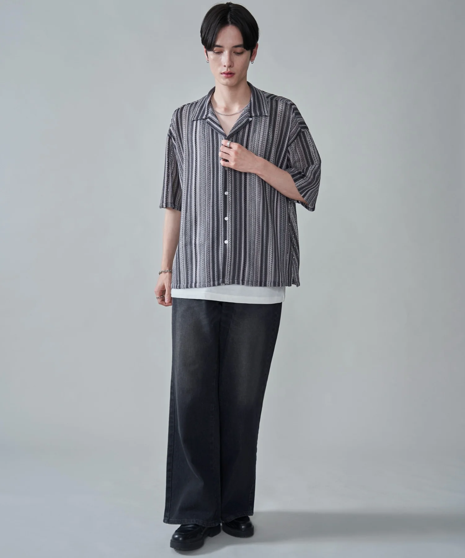ストライプメッシュBIGシャツ（SS） - Image 21