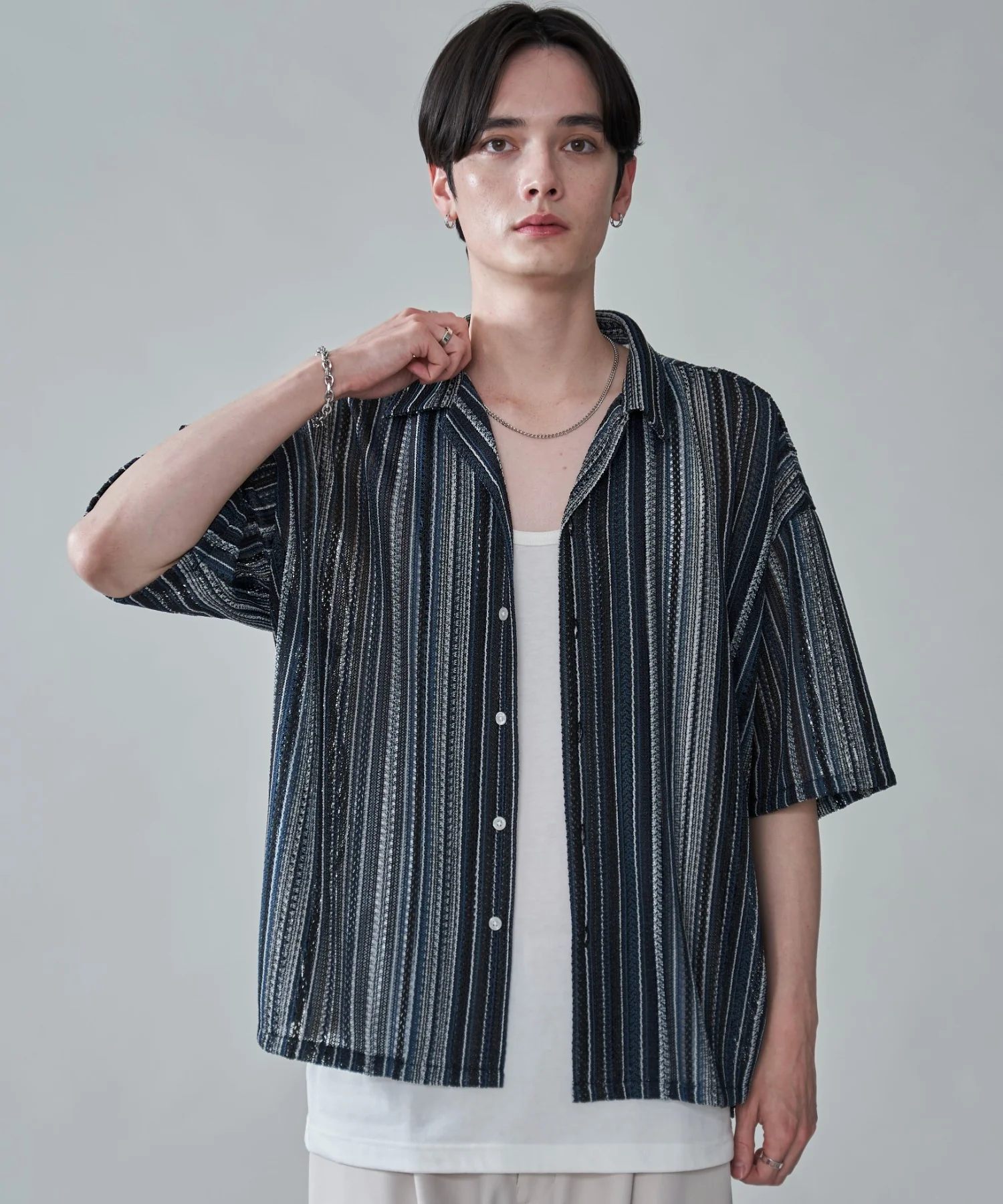 ストライプメッシュBIGシャツ（SS） - Image 25
